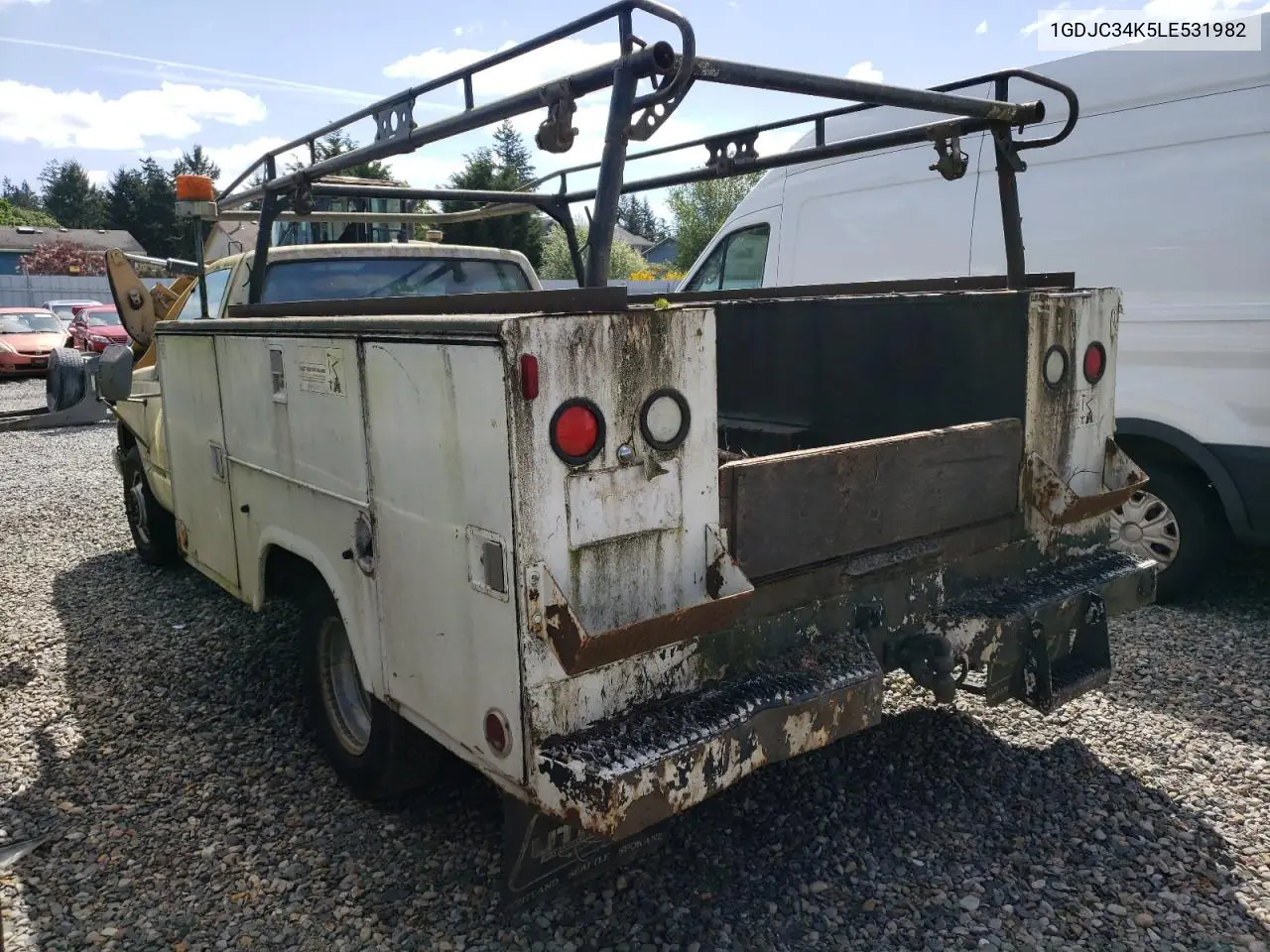 1990 GMC Sierra C3500 VIN: 1GDJC34K5LE531982 Lot: 55473595