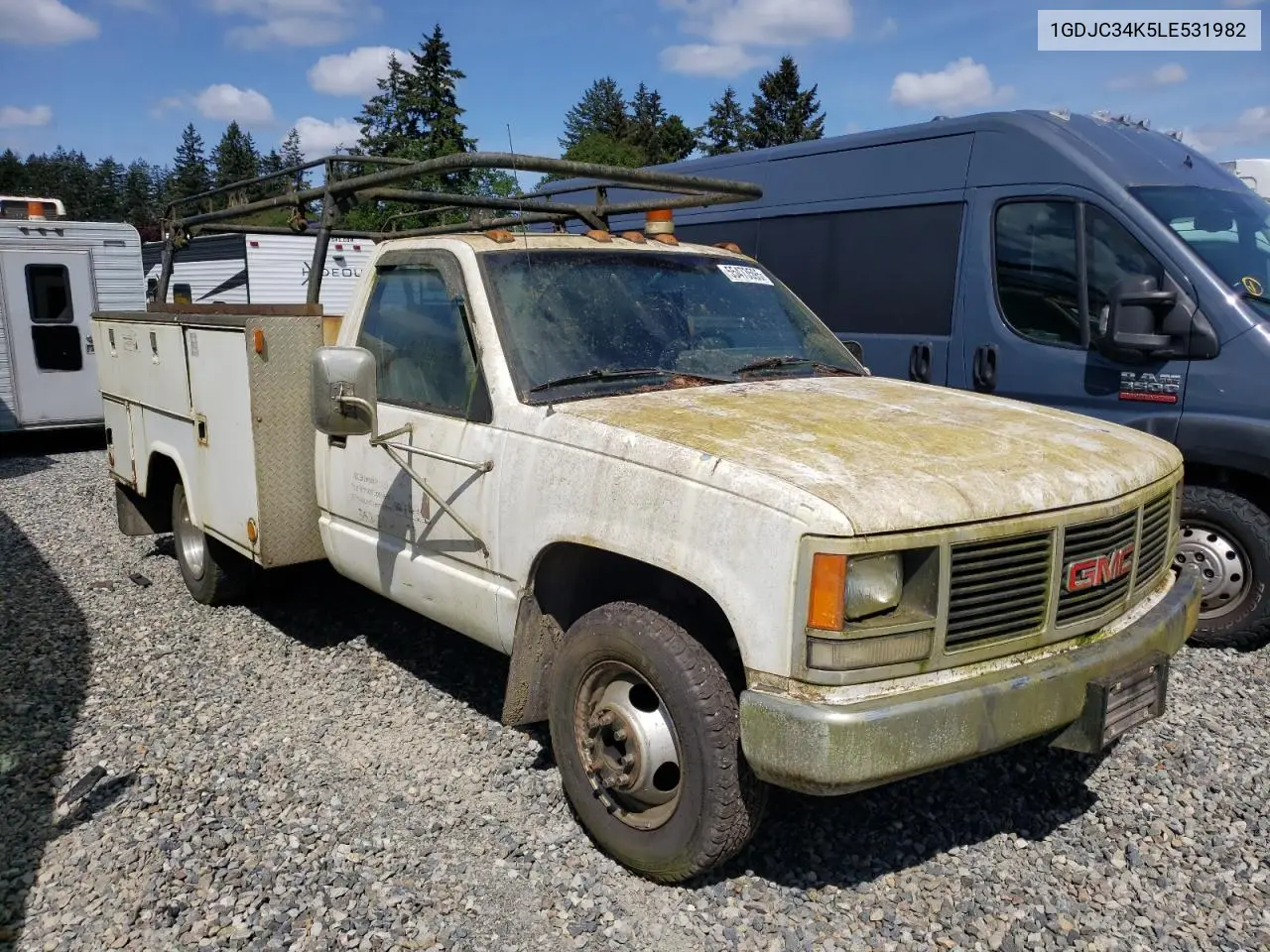 1990 GMC Sierra C3500 VIN: 1GDJC34K5LE531982 Lot: 55473595