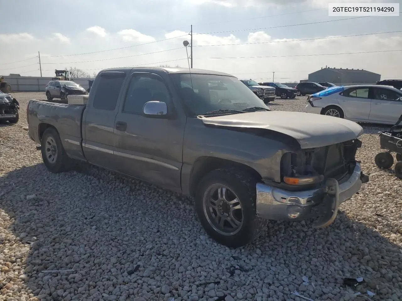 2002 GMC New Sierra C1500 VIN: 2GTEC19T521194290 Lot: 48001505