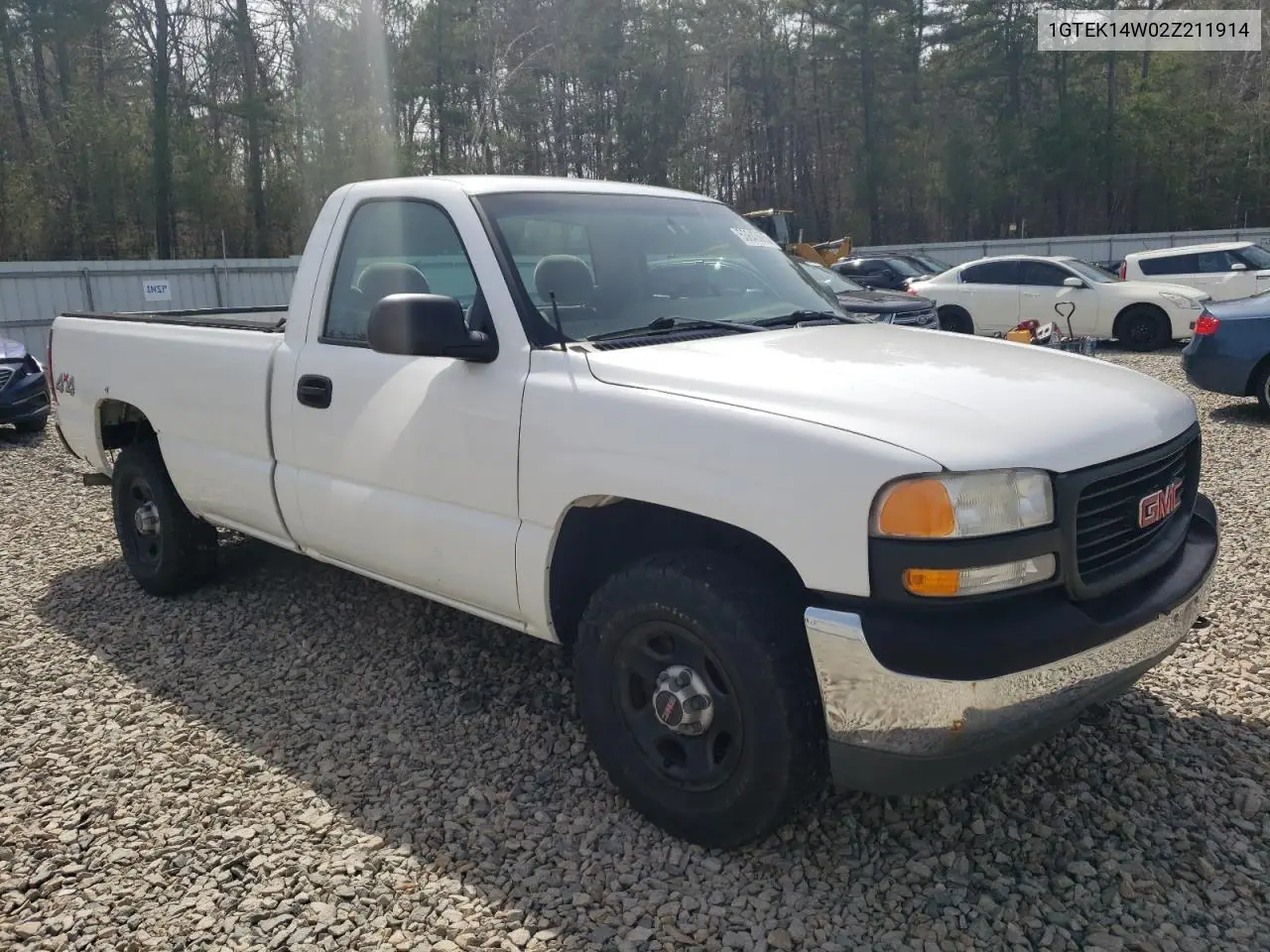 2002 GMC New Sierra K1500 VIN: 1GTEK14W02Z211914 Lot: 53843685