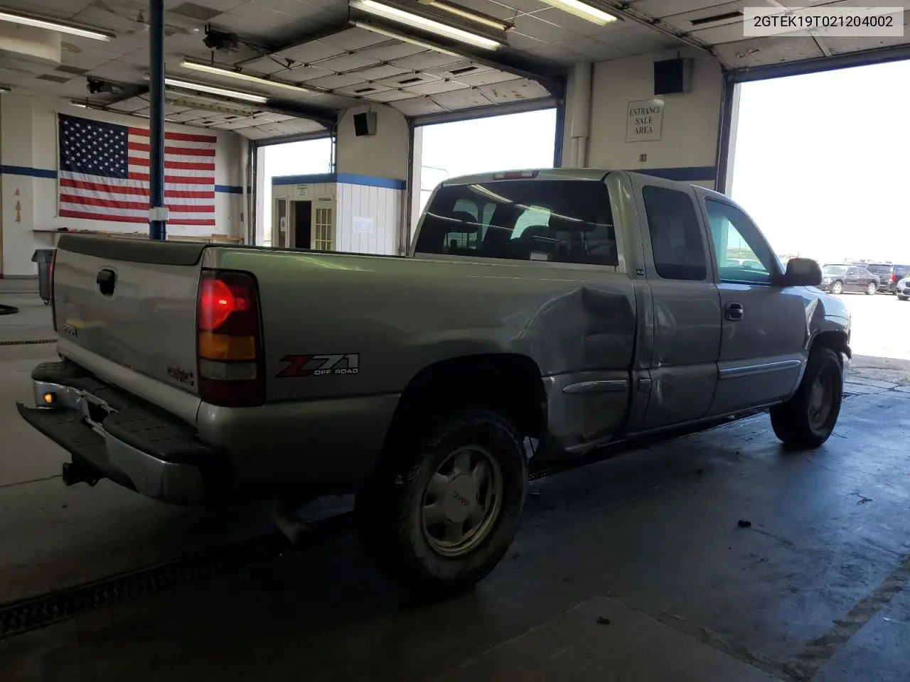 2002 GMC New Sierra K1500 VIN: 2GTEK19T021204002 Lot: 62813285