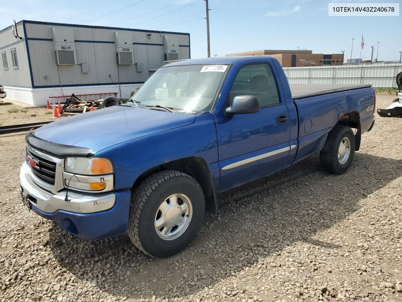 2003 GMC New Sierra K1500 VIN: 1GTEK14V43Z240678 Lot: 56372285