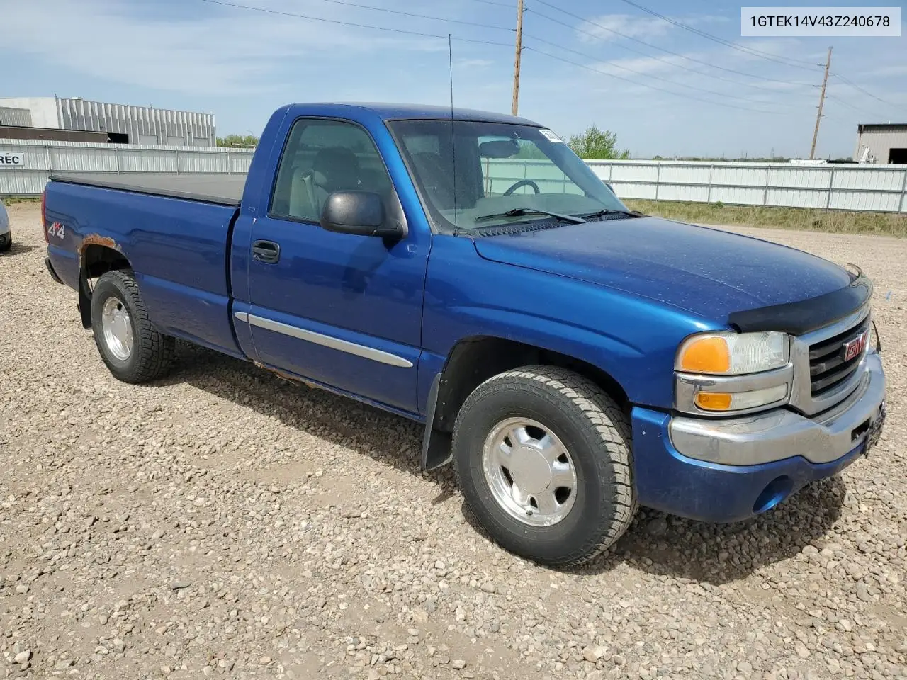 2003 GMC New Sierra K1500 VIN: 1GTEK14V43Z240678 Lot: 56372285