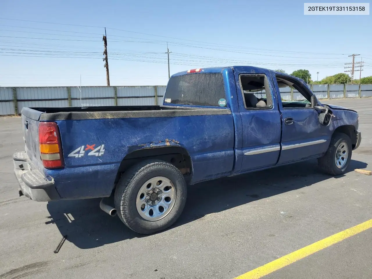 2003 GMC New Sierra K1500 VIN: 2GTEK19T331153158 Lot: 62517265