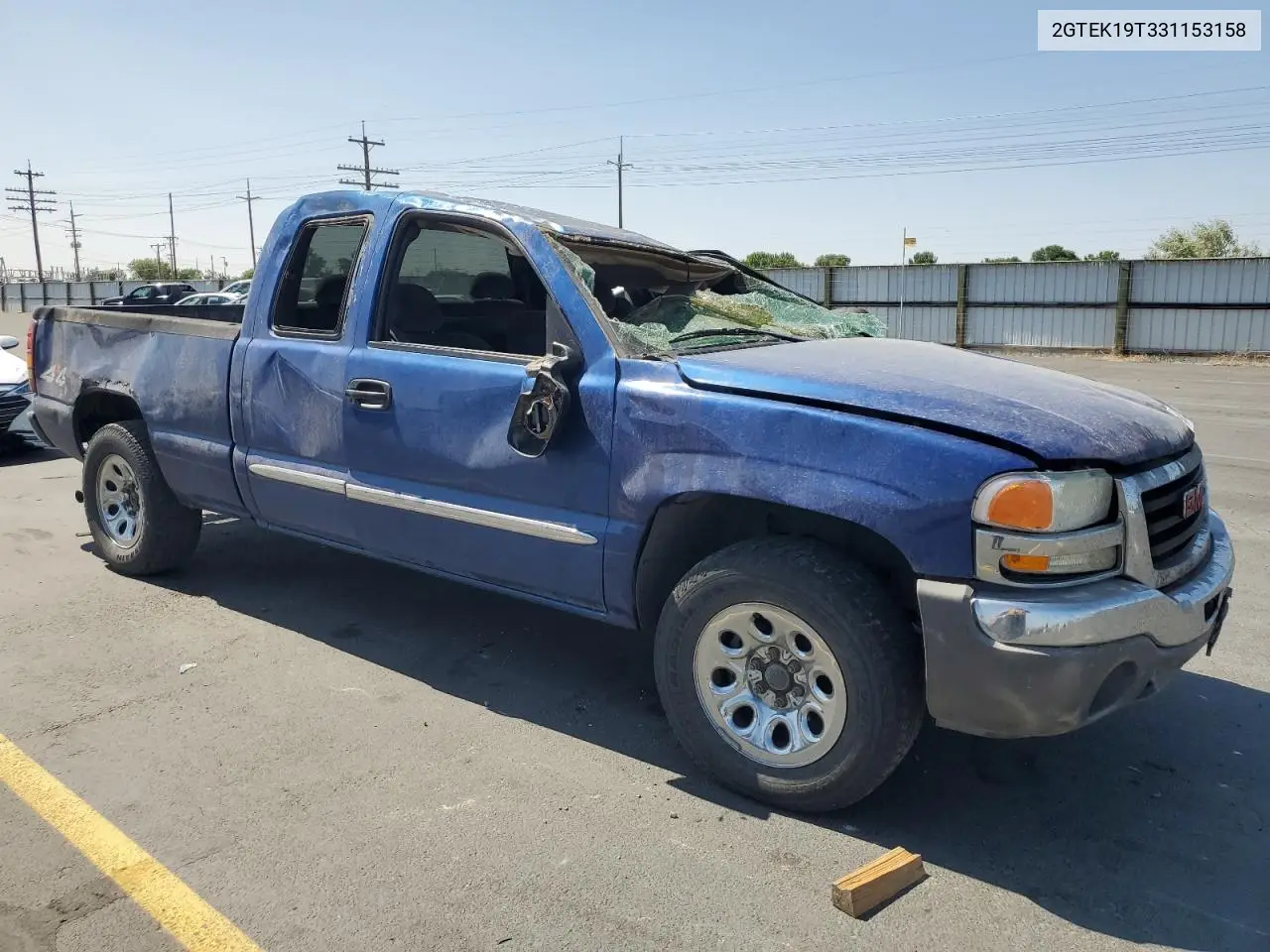 2003 GMC New Sierra K1500 VIN: 2GTEK19T331153158 Lot: 62517265