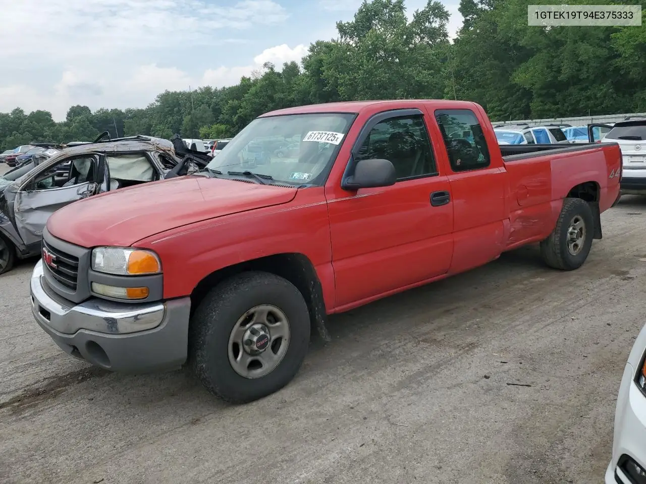 2004 GMC New Sierra K1500 VIN: 1GTEK19T94E375333 Lot: 61737125