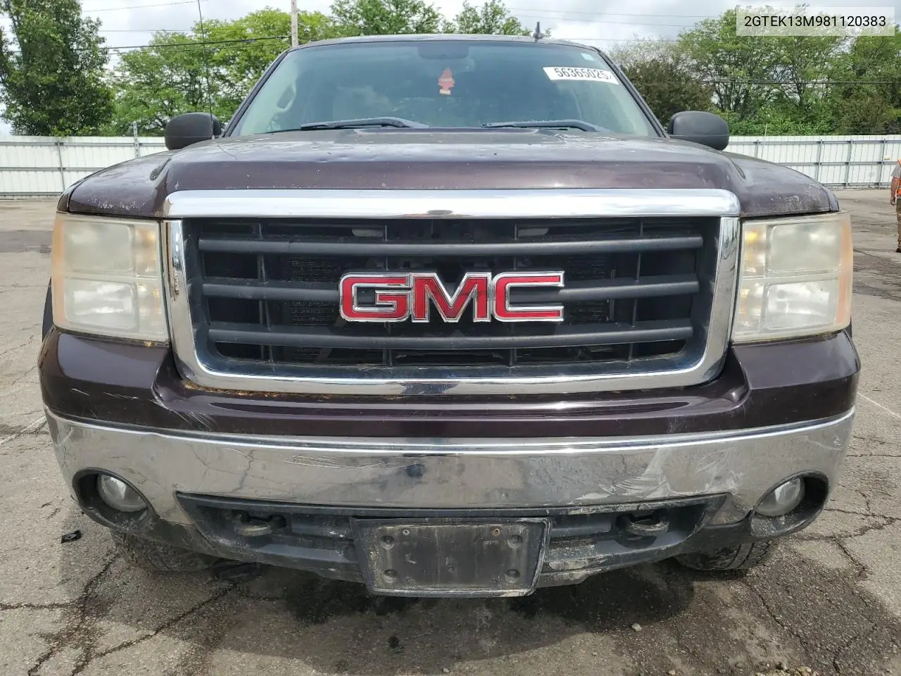 2008 GMC Sierra K1500 VIN: 2GTEK13M981120383 Lot: 56365025
