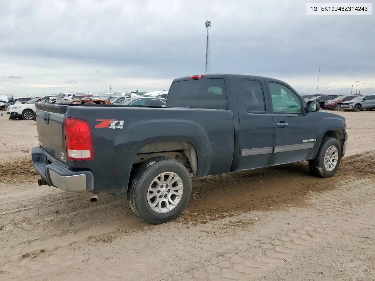 2008 GMC Sierra K1500 VIN: 1GTEK19J48Z314243 Lot: 62509225