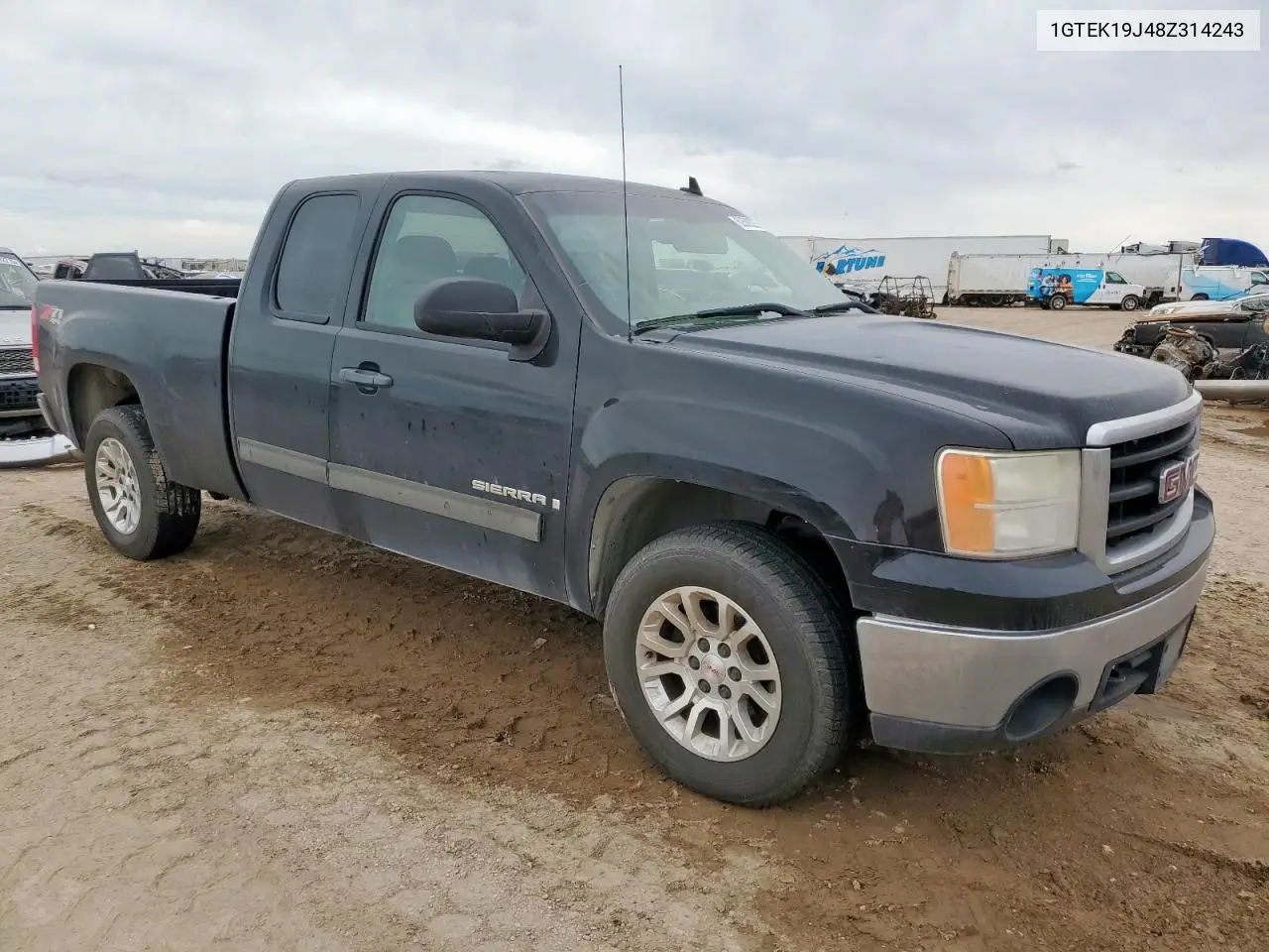 2008 GMC Sierra K1500 VIN: 1GTEK19J48Z314243 Lot: 62509225