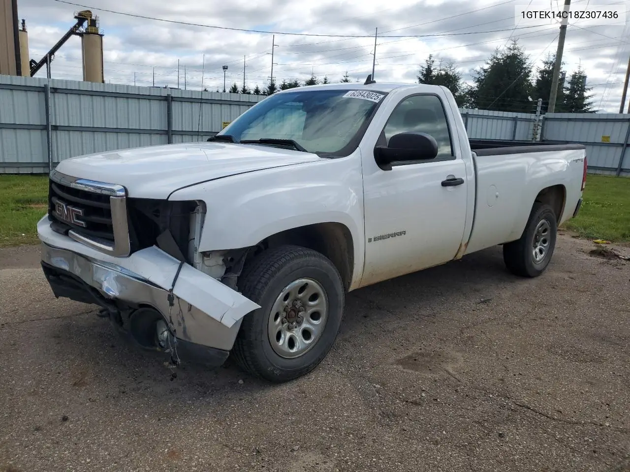 2008 GMC Sierra K1500 VIN: 1GTEK14C18Z307436 Lot: 62843025