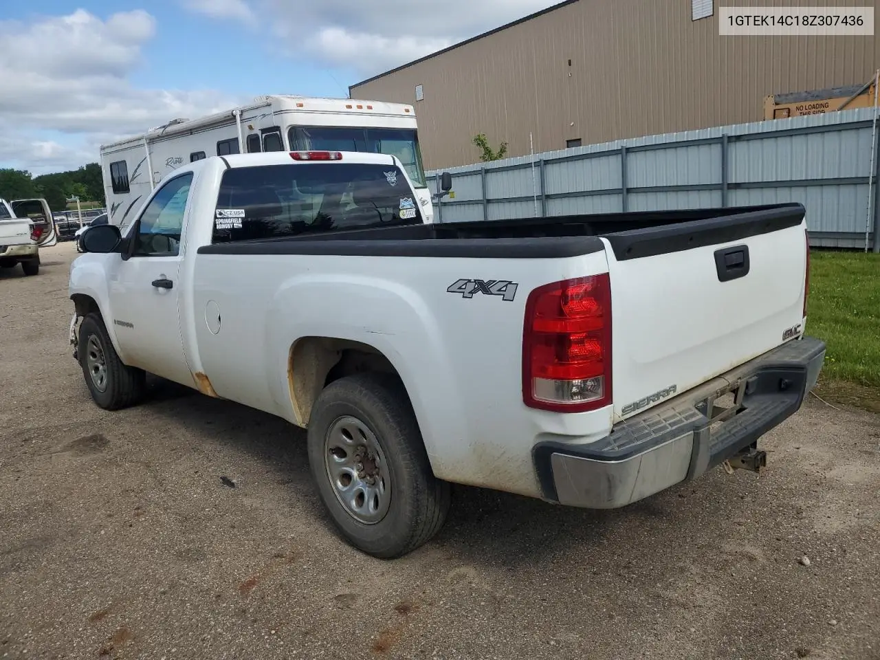 2008 GMC Sierra K1500 VIN: 1GTEK14C18Z307436 Lot: 62843025