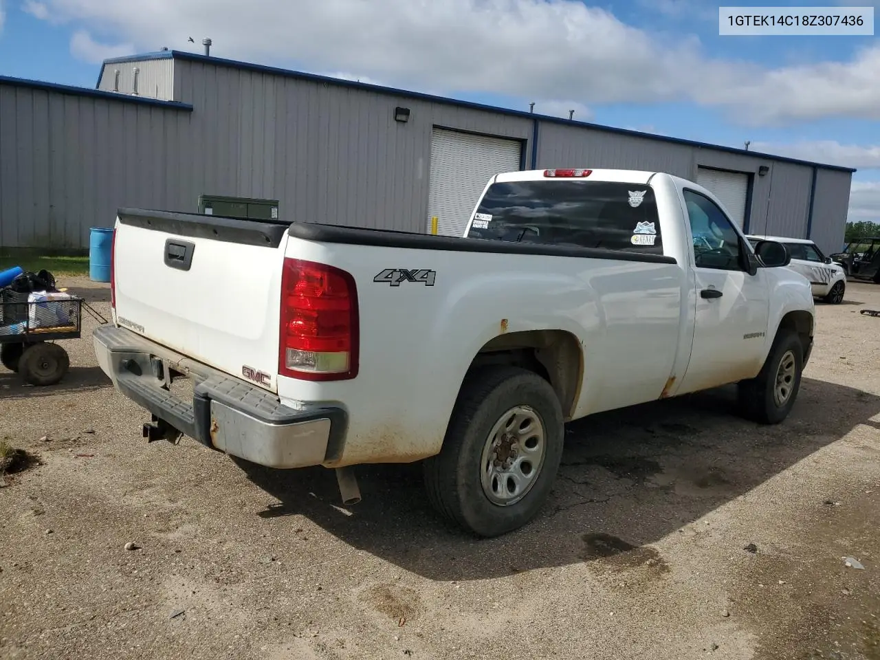 2008 GMC Sierra K1500 VIN: 1GTEK14C18Z307436 Lot: 62843025