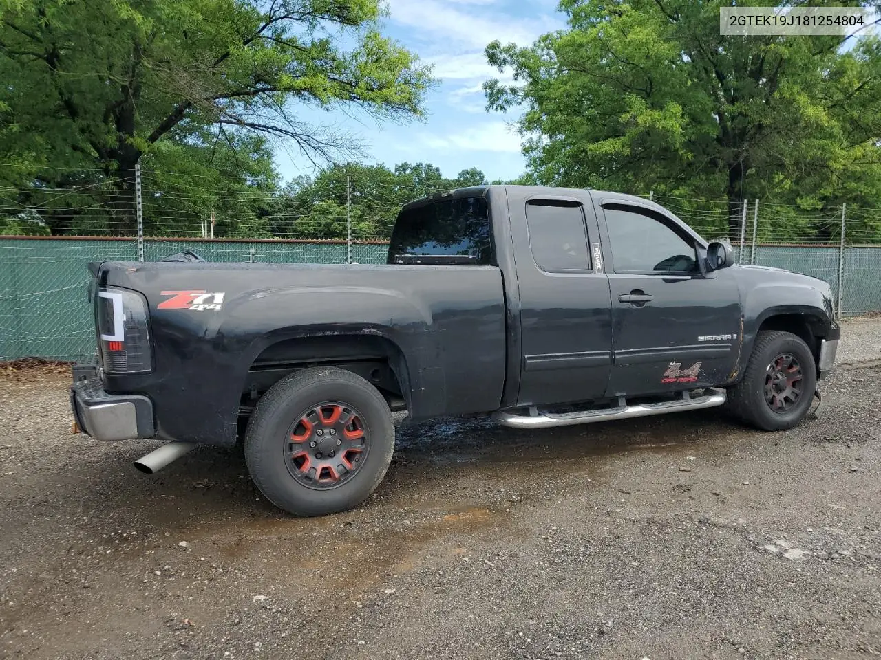 2008 GMC Sierra K1500 VIN: 2GTEK19J181254804 Lot: 62925765