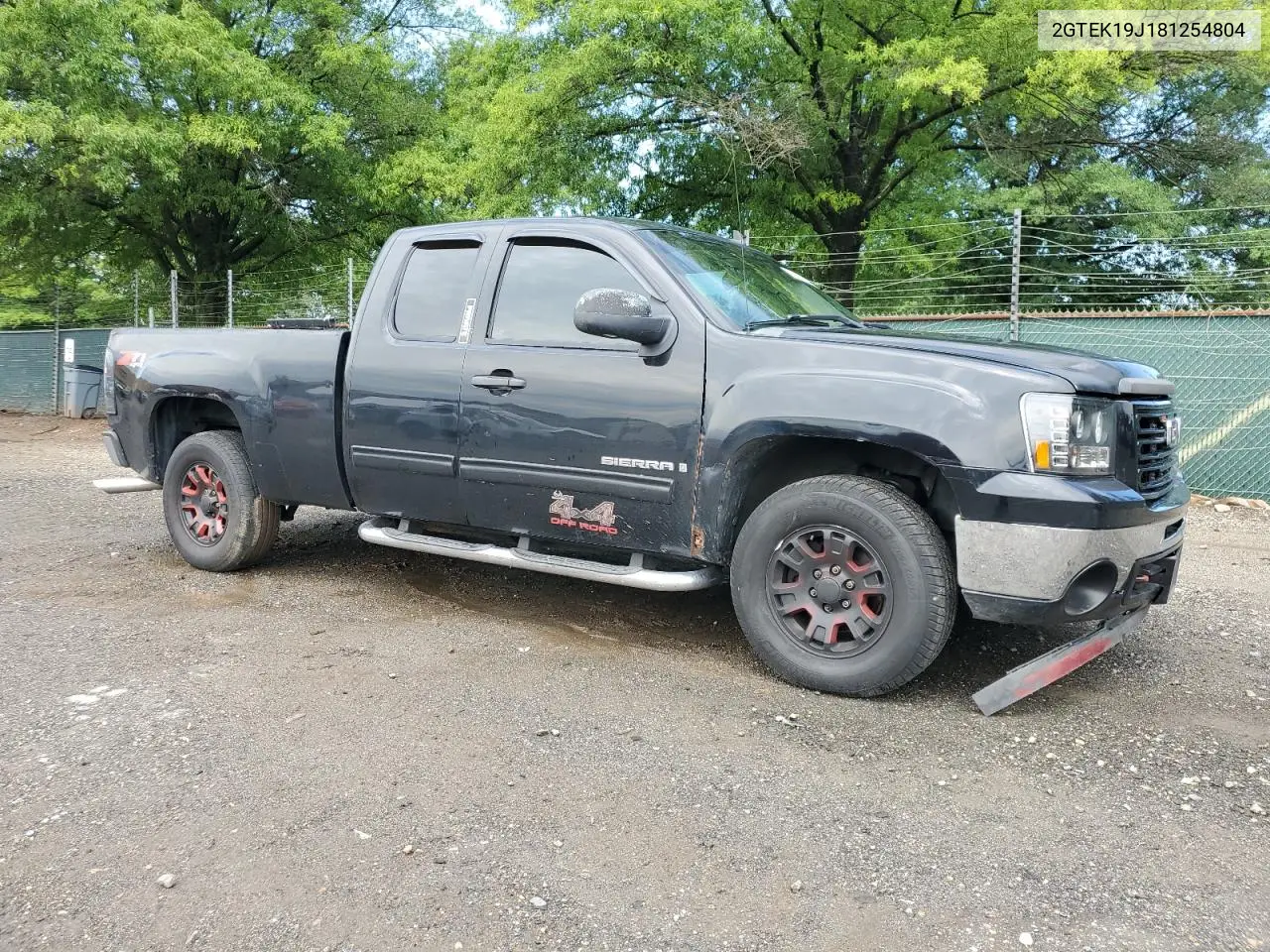 2008 GMC Sierra K1500 VIN: 2GTEK19J181254804 Lot: 62925765