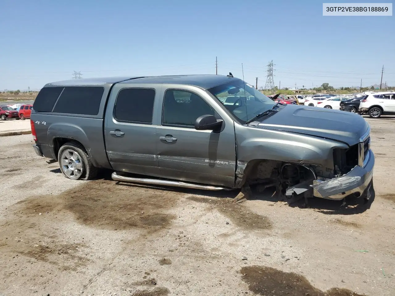 2011 GMC Sierra K1500 Sle VIN: 3GTP2VE38BG188869 Lot: 60488425
