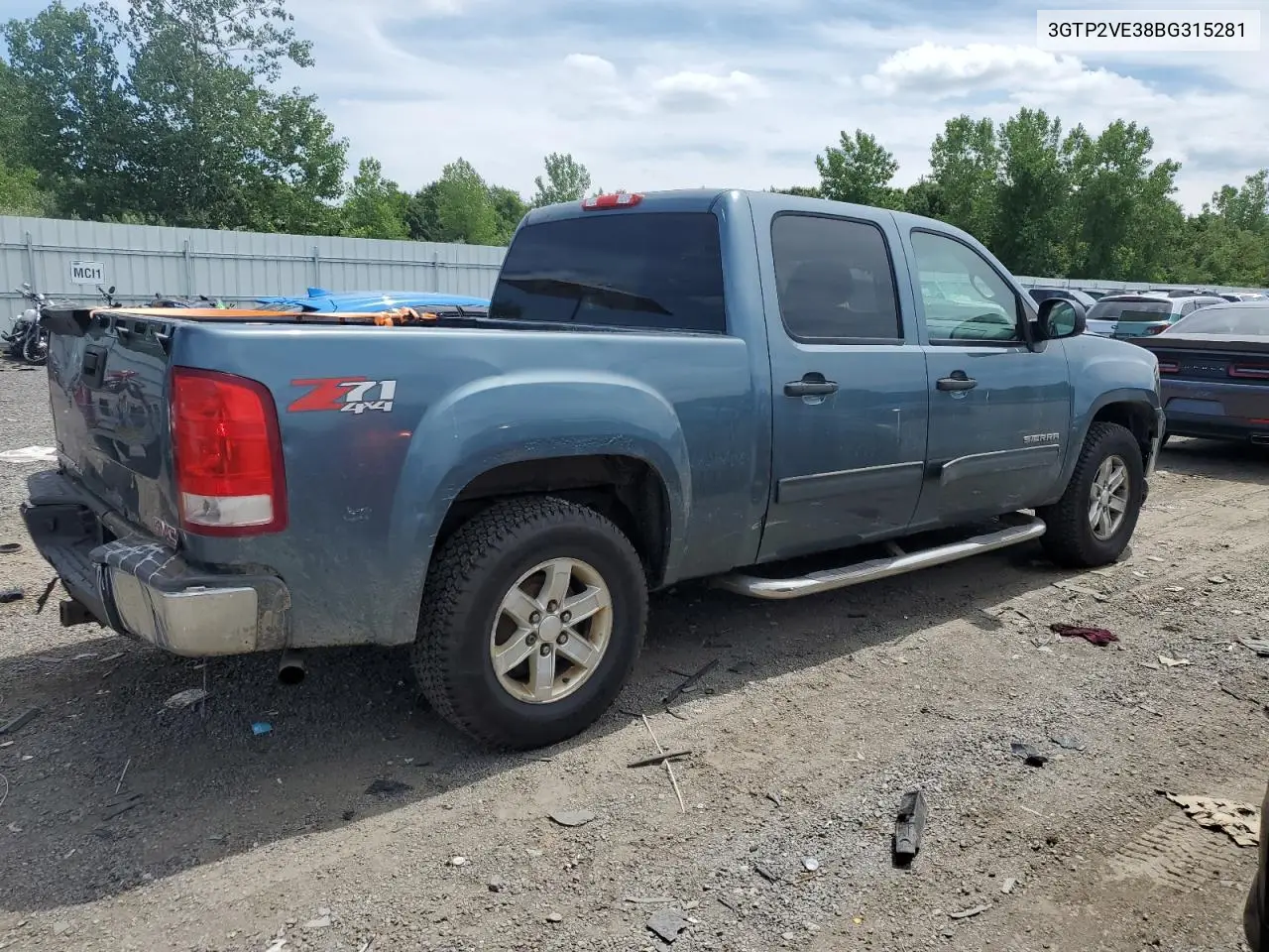 2011 GMC Sierra K1500 Sle VIN: 3GTP2VE38BG315281 Lot: 62059755