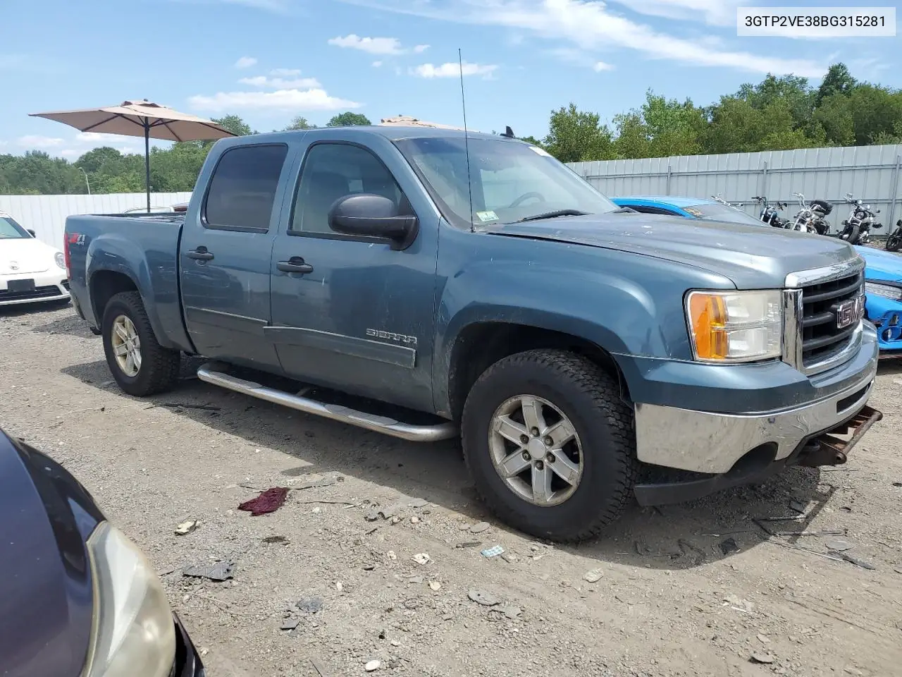 2011 GMC Sierra K1500 Sle VIN: 3GTP2VE38BG315281 Lot: 62059755