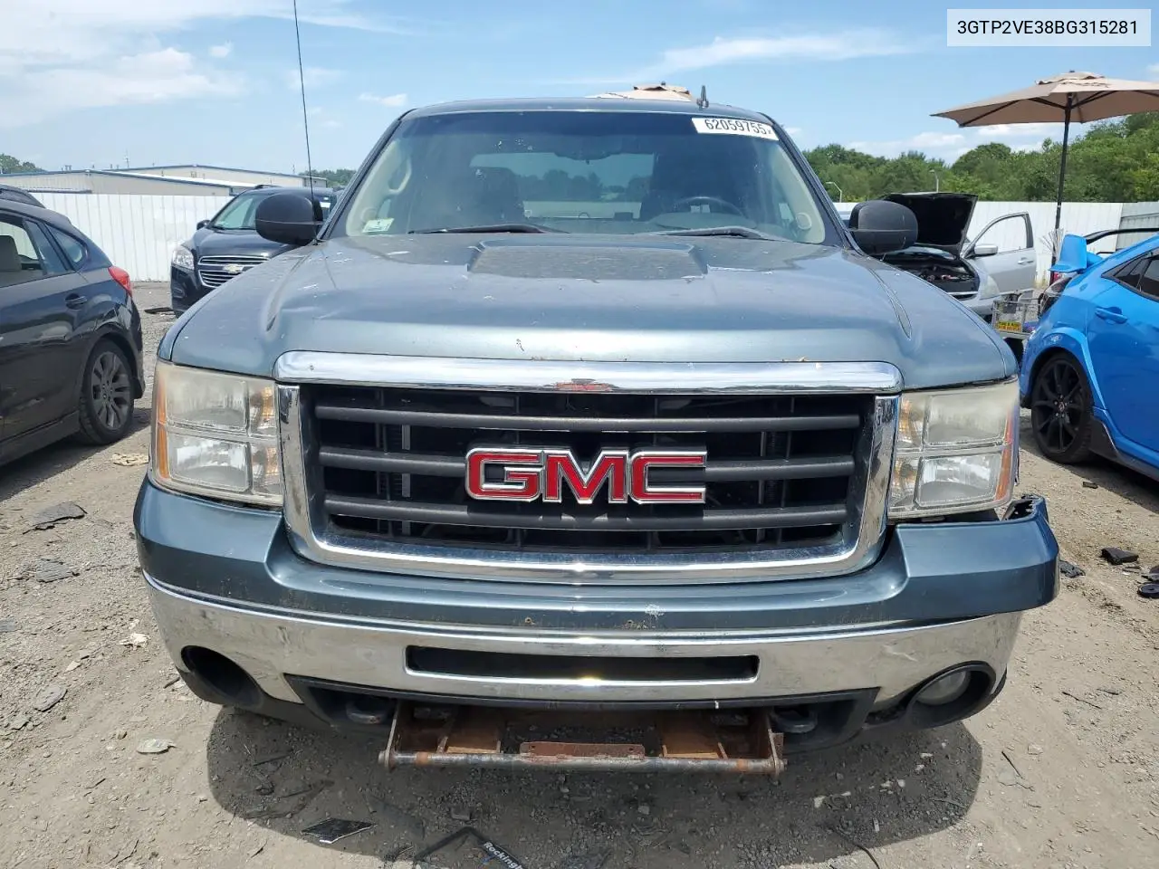 2011 GMC Sierra K1500 Sle VIN: 3GTP2VE38BG315281 Lot: 62059755