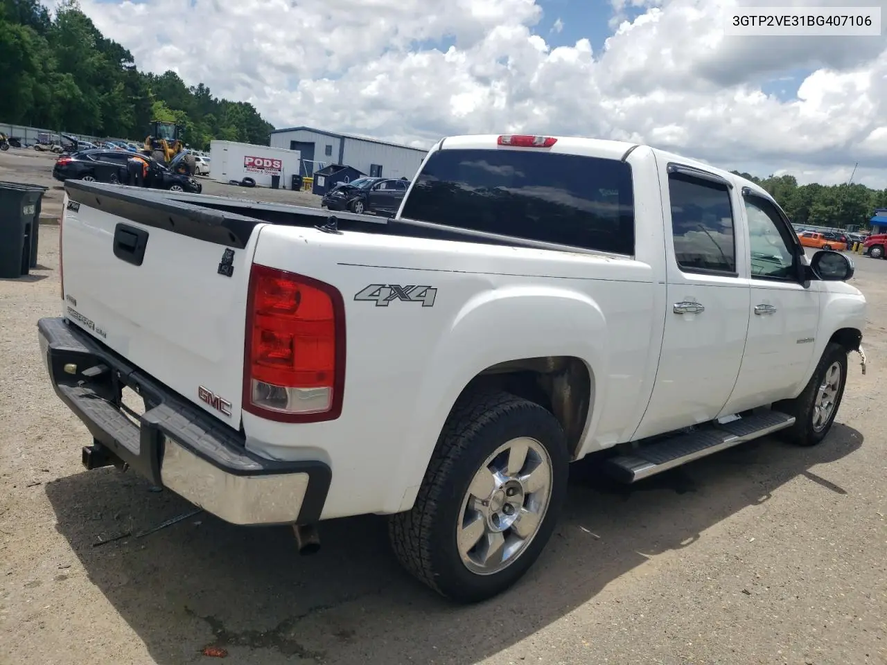 2011 GMC Sierra K1500 Sle VIN: 3GTP2VE31BG407106 Lot: 62388575