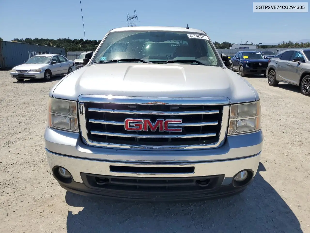 2012 GMC Sierra K1500 Sle VIN: 3GTP2VE74CG294305 Lot: 62752375