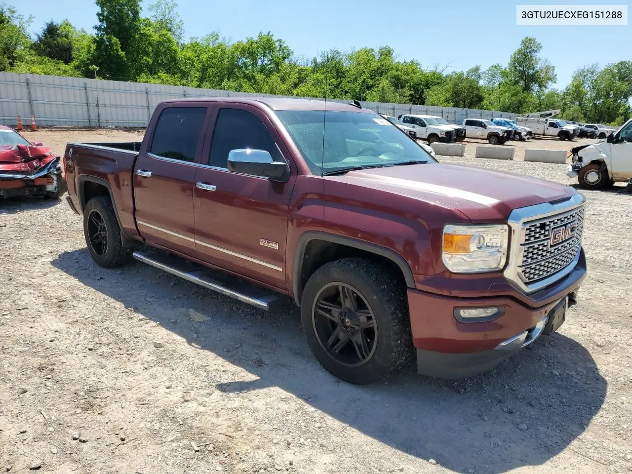 2014 GMC Sierra K1500 Sle VIN: 3GTU2UECXEG151288 Lot: 55956085