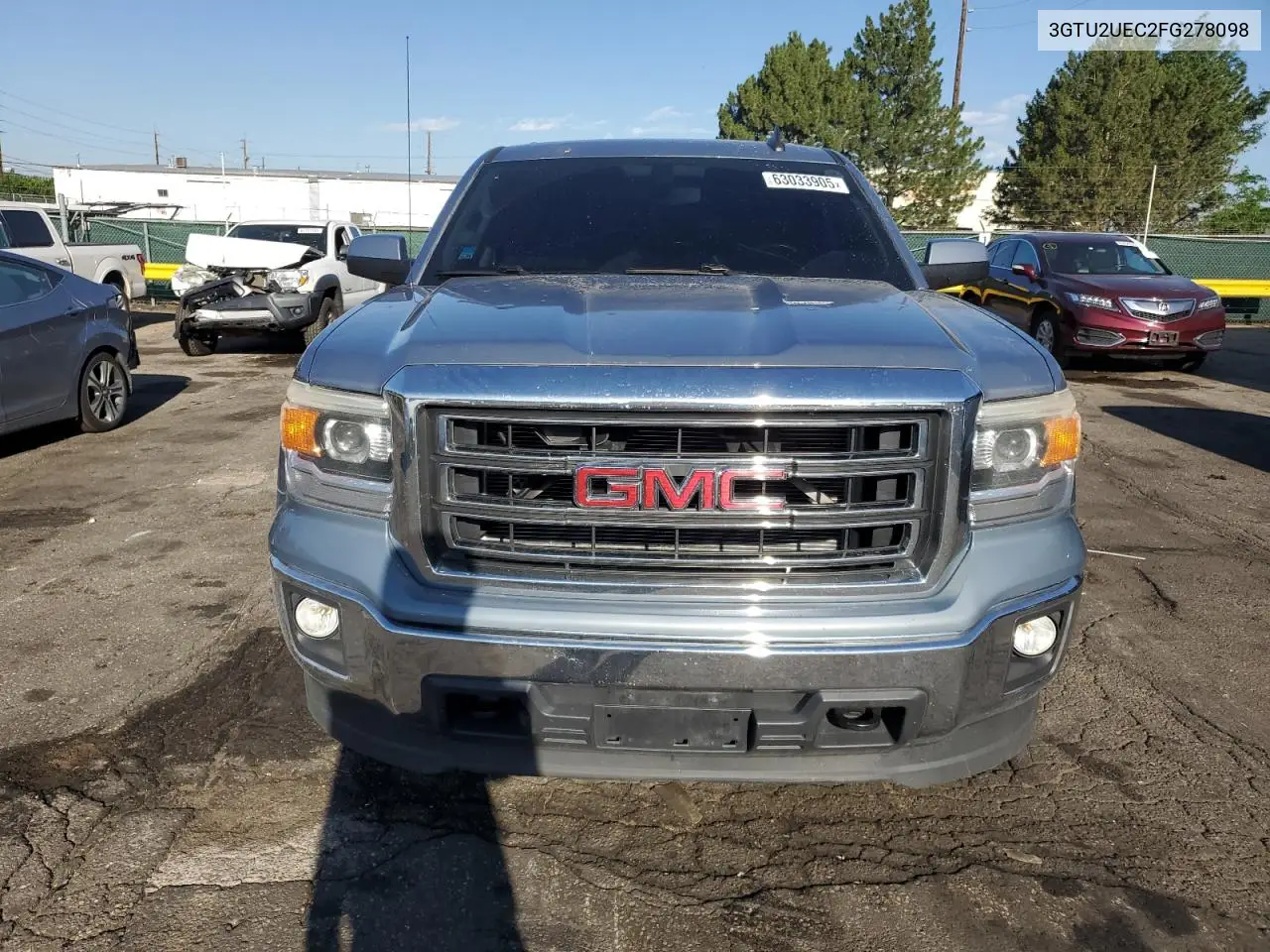 2015 GMC Sierra K1500 Sle VIN: 3GTU2UEC2FG278098 Lot: 63033905
