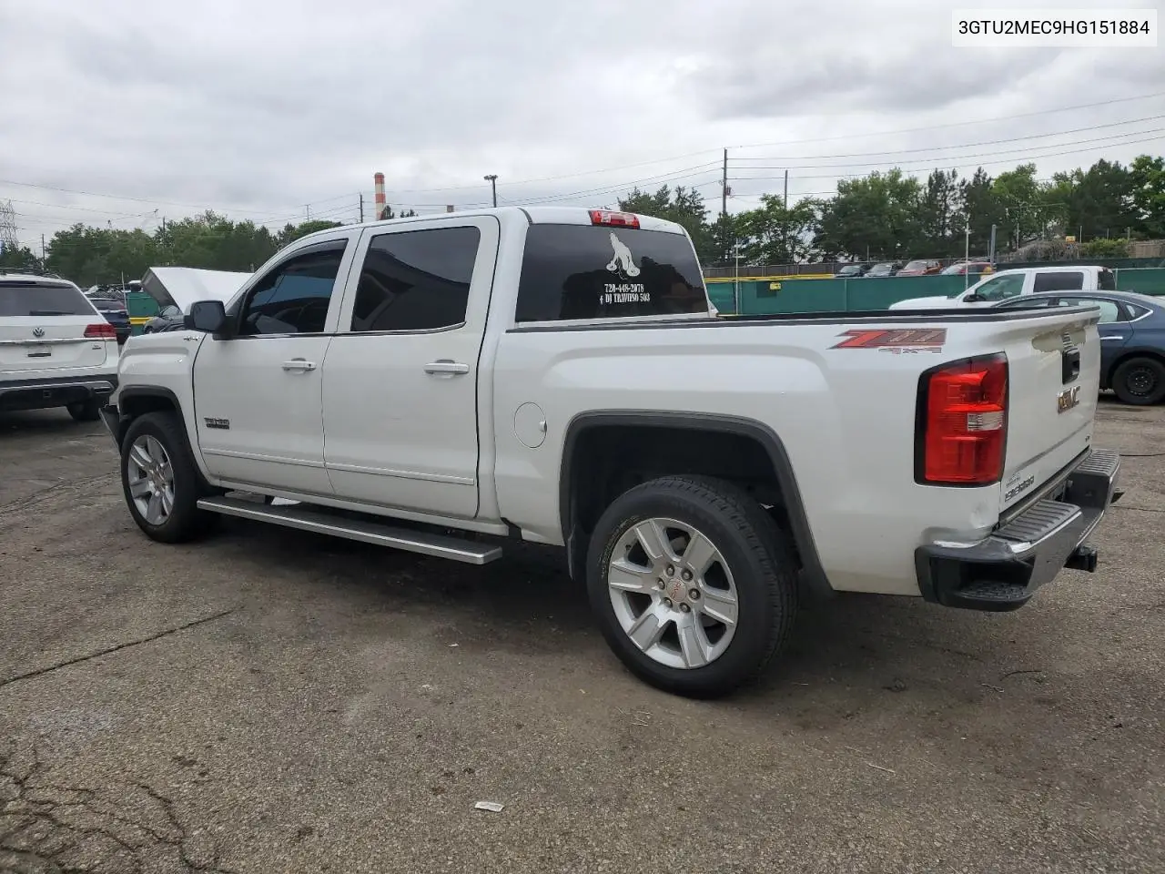 2017 GMC Sierra K1500 Sle VIN: 3GTU2MEC9HG151884 Lot: 62683355
