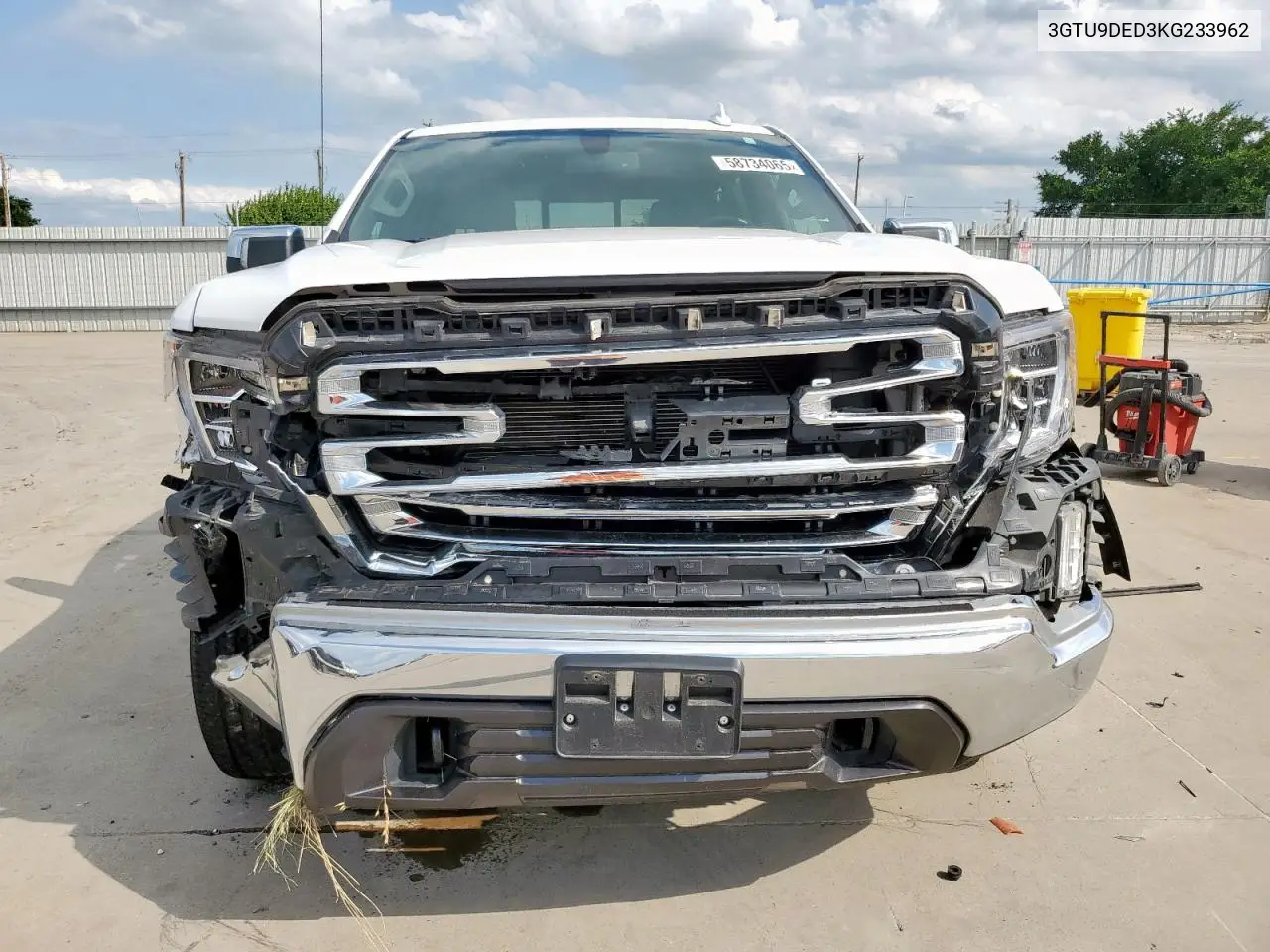 2019 GMC Sierra K1500 Slt VIN: 3GTU9DED3KG233962 Lot: 58734065
