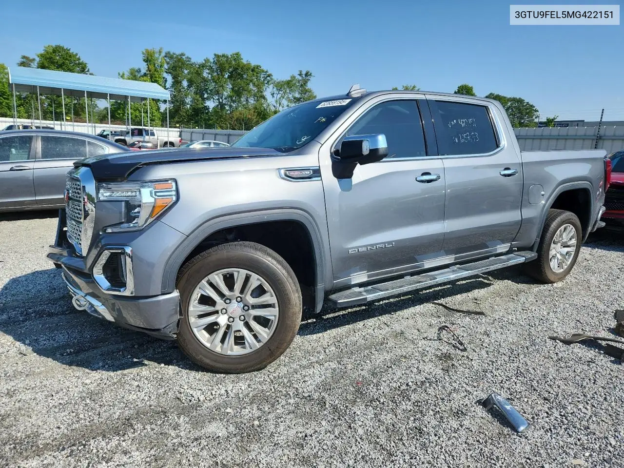 2021 GMC Sierra K1500 Denali VIN: 3GTU9FEL5MG422151 Lot: 62859195