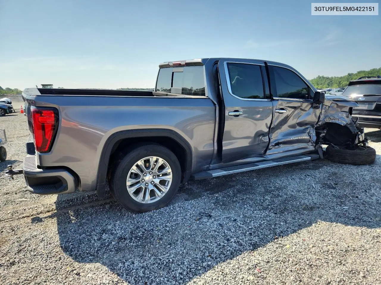 2021 GMC Sierra K1500 Denali VIN: 3GTU9FEL5MG422151 Lot: 62859195