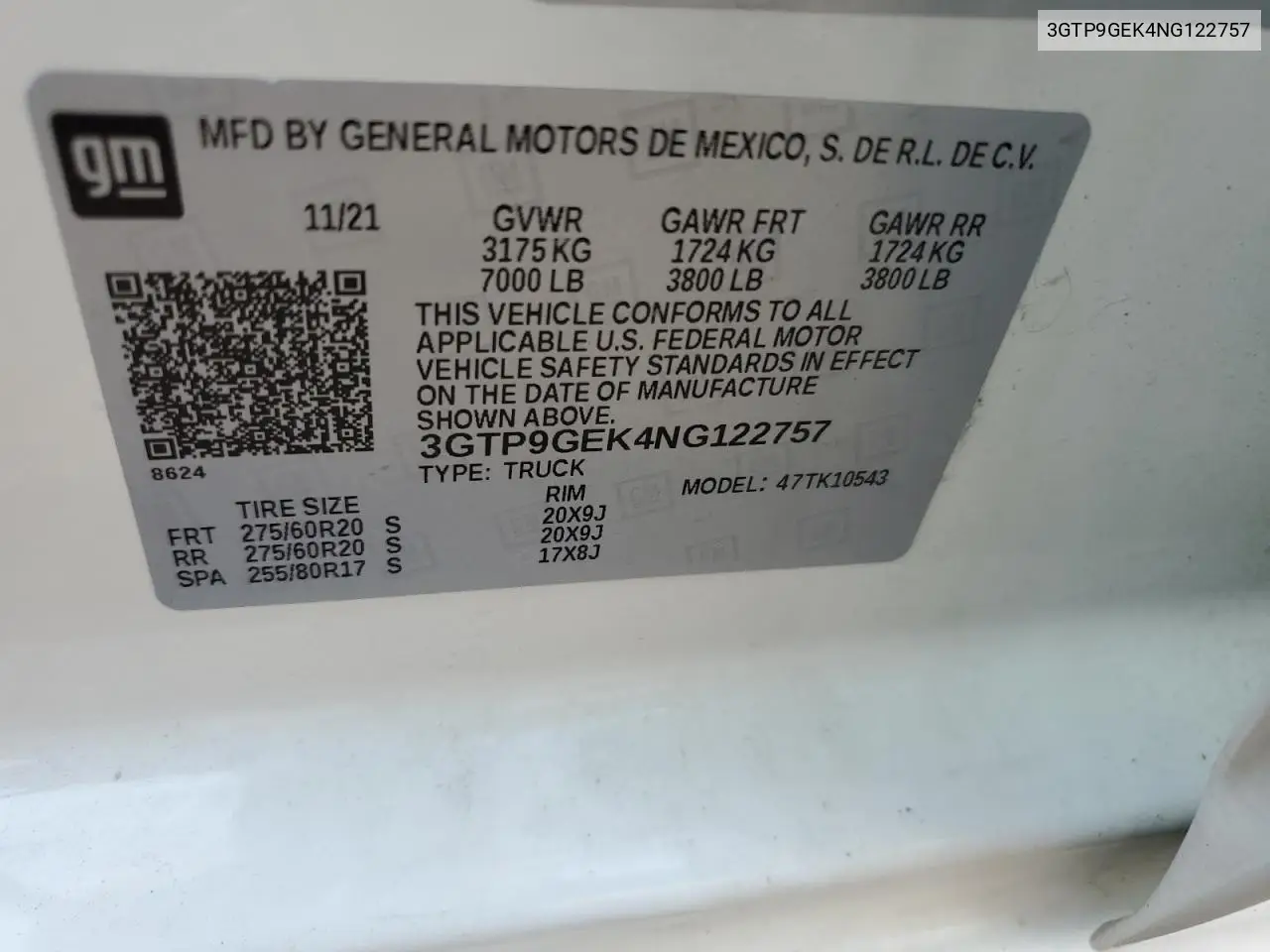 2022 GMC Sierra Limited K1500 Elevation-L VIN: 3GTP9GEK4NG122757 Lot: 64802965