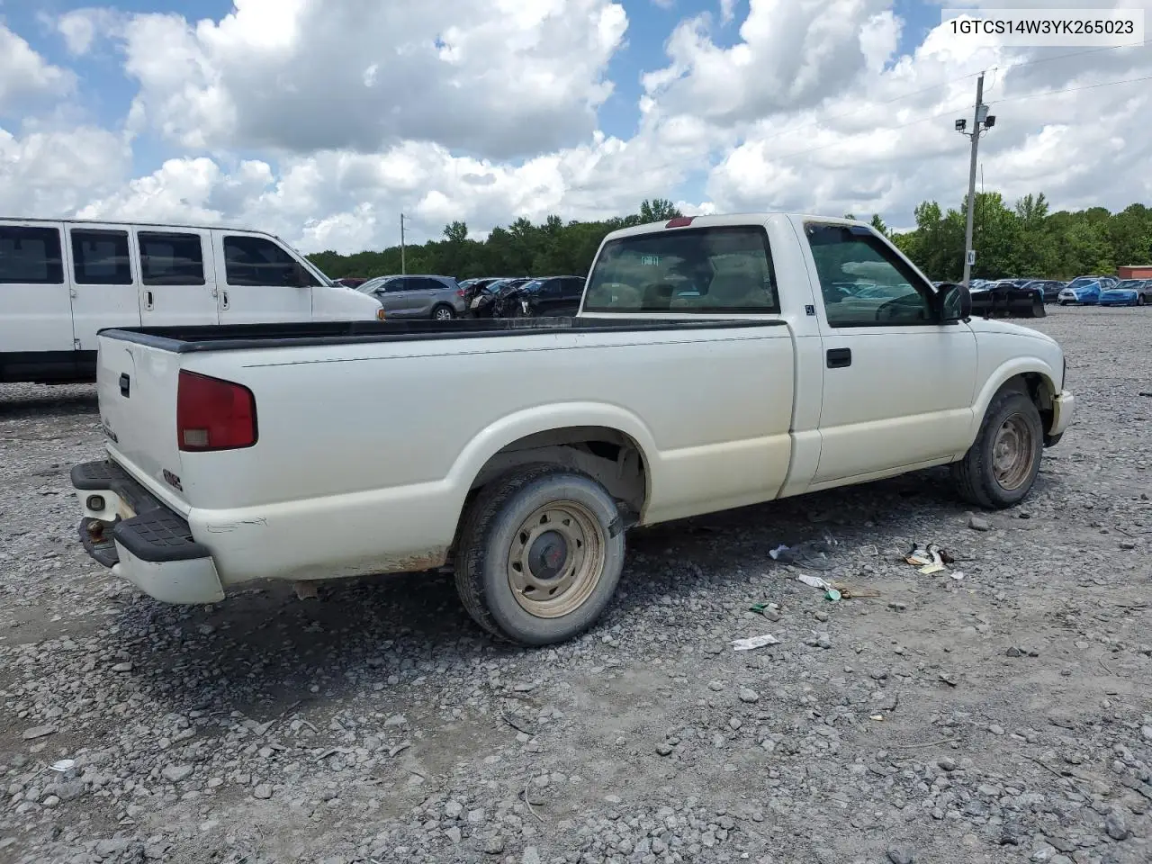 2000 GMC Sonoma VIN: 1GTCS14W3YK265023 Lot: 59882335