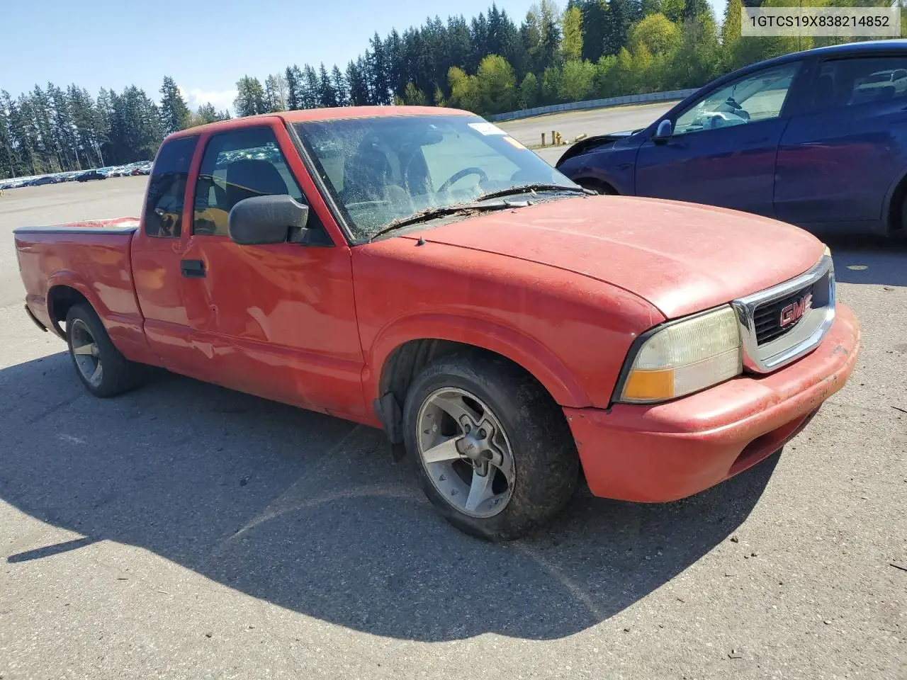 2003 GMC Sonoma VIN: 1GTCS19X838214852 Lot: 53309655