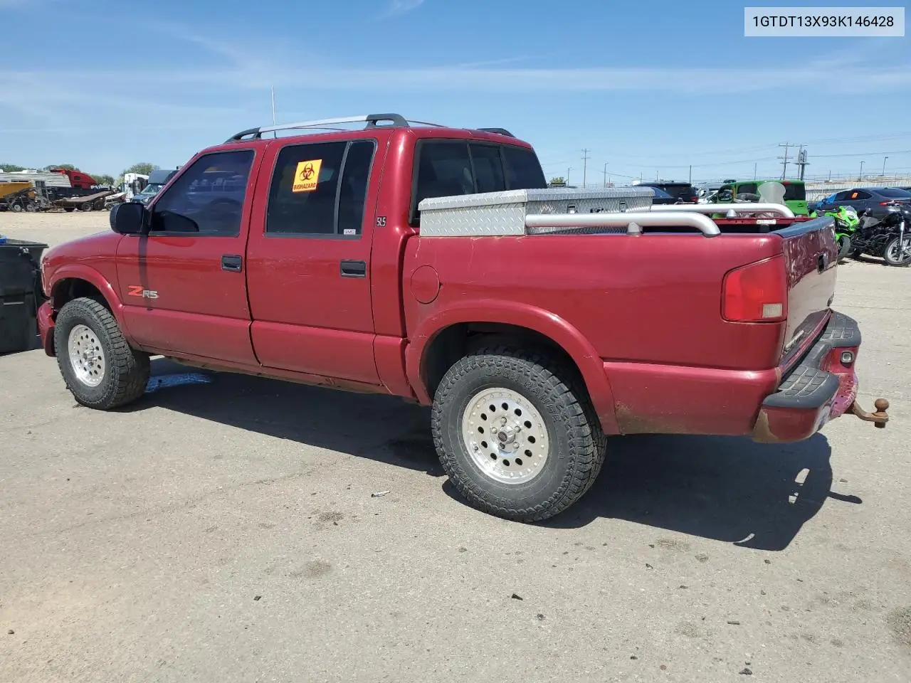 2003 GMC Sonoma VIN: 1GTDT13X93K146428 Lot: 57610315