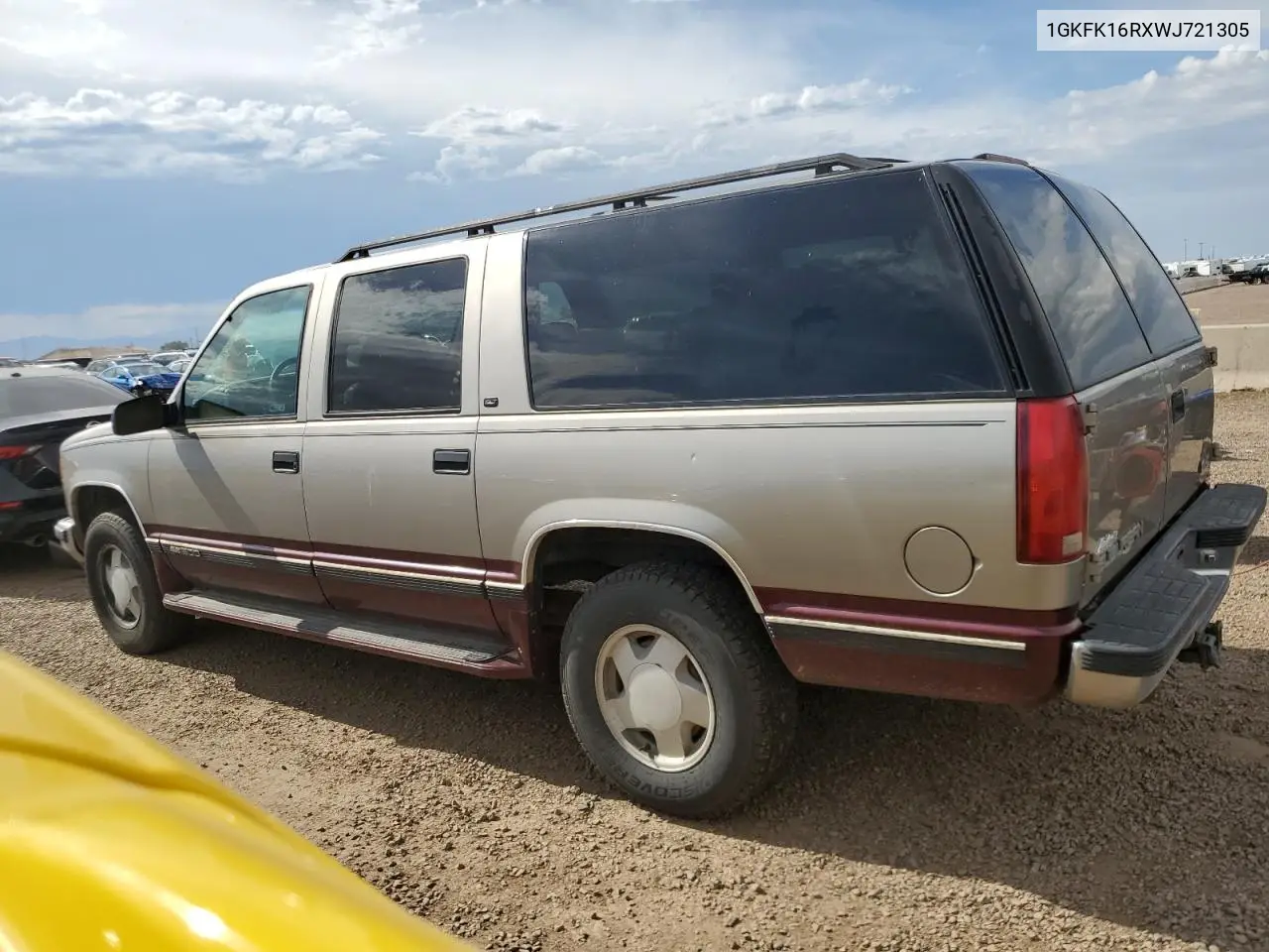 1998 GMC Suburban K1500 VIN: 1GKFK16RXWJ721305 Lot: 64112165