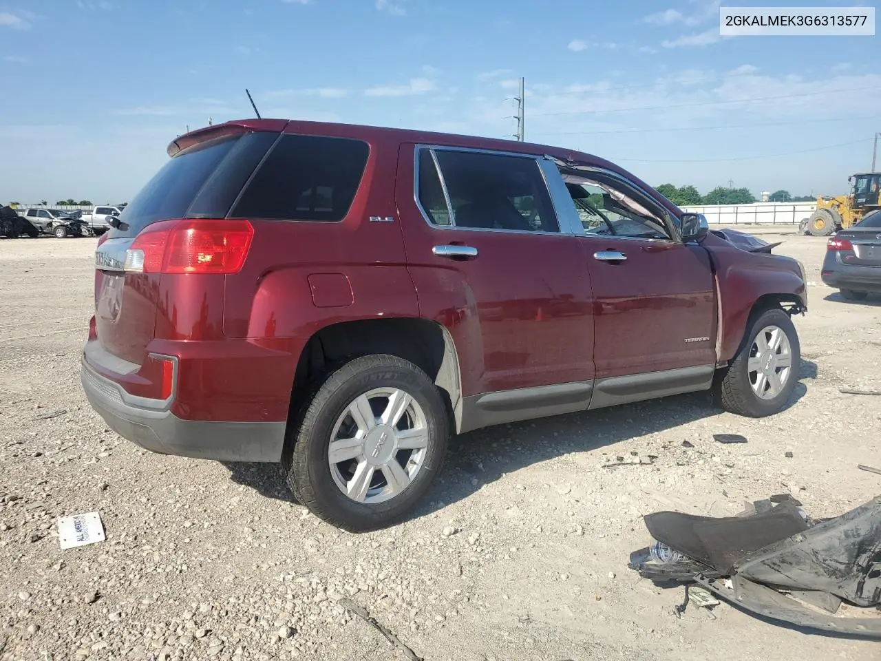 2016 GMC Terrain Sle VIN: 2GKALMEK3G6313577 Lot: 56749665