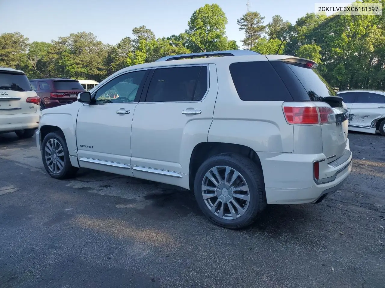 2016 GMC Terrain Denali VIN: 2GKFLVE3XG6181597 Lot: 57149325