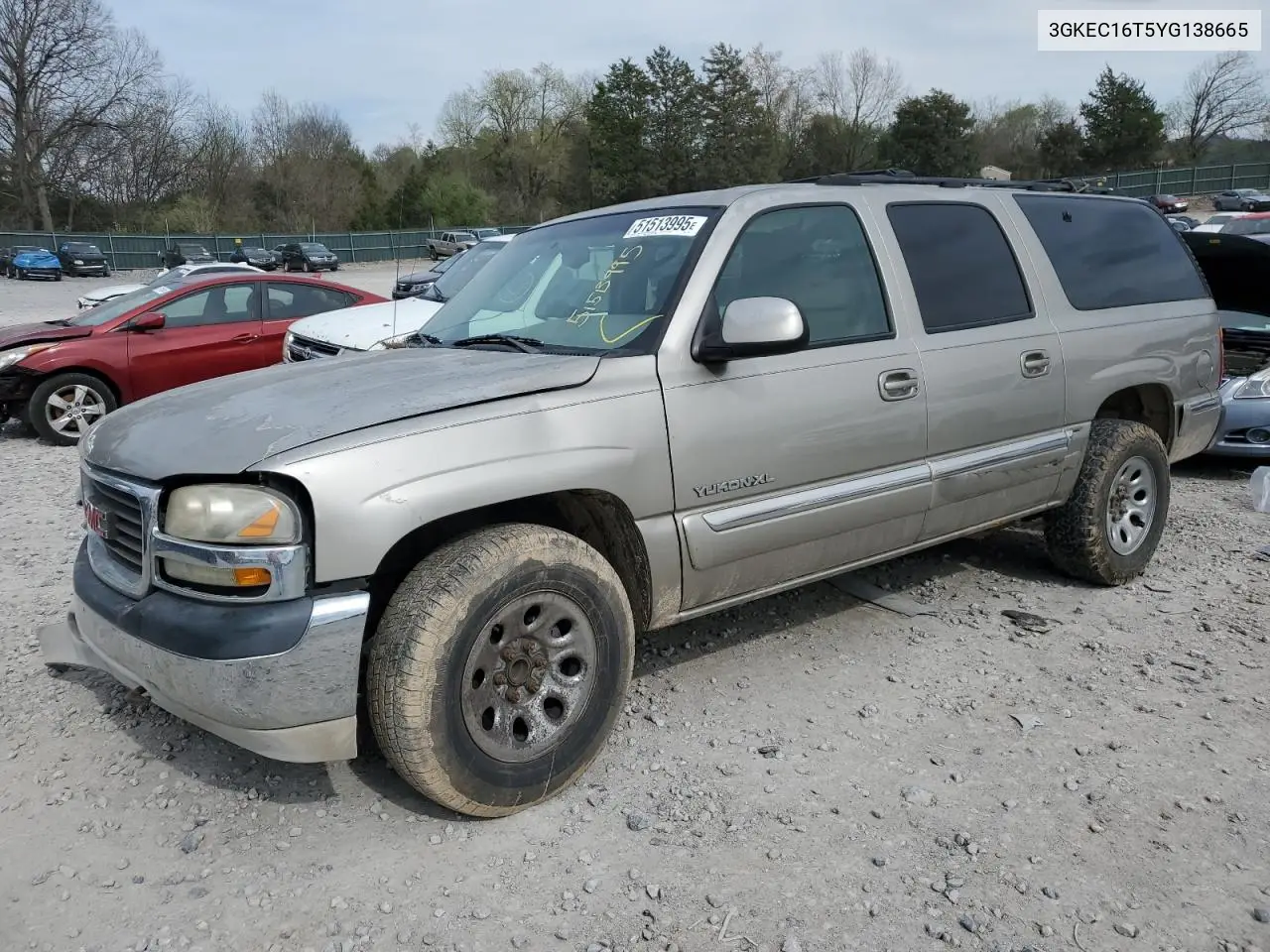 2000 GMC Yukon Xl C1500 VIN: 3GKEC16T5YG138665 Lot: 51513995