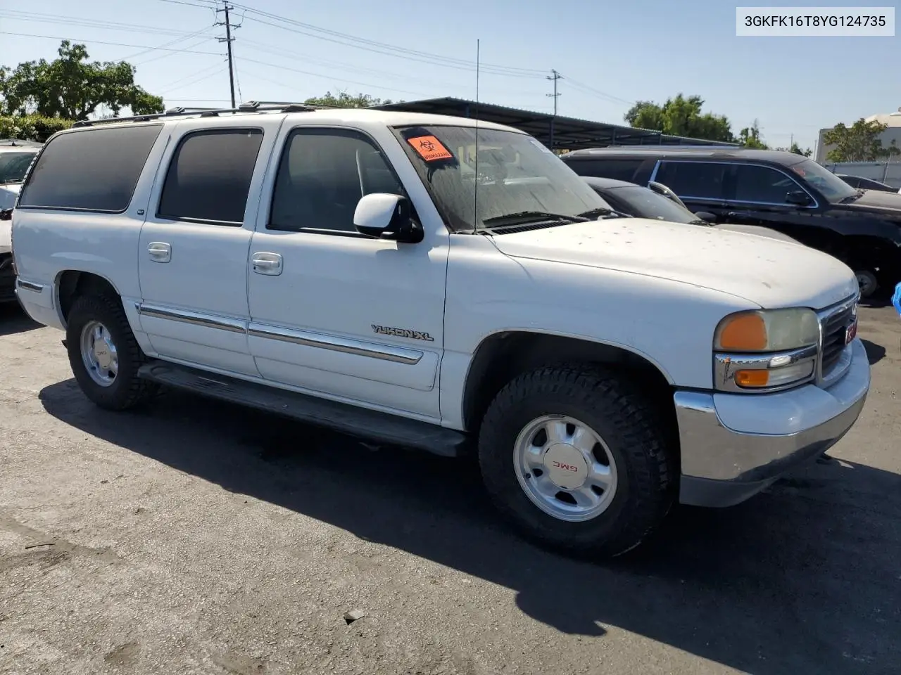 2000 GMC Yukon Xl K1500 VIN: 3GKFK16T8YG124735 Lot: 62940885