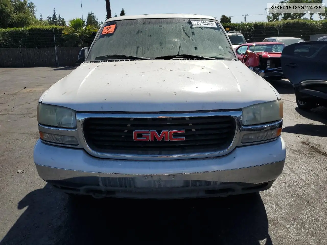 2000 GMC Yukon Xl K1500 VIN: 3GKFK16T8YG124735 Lot: 62940885