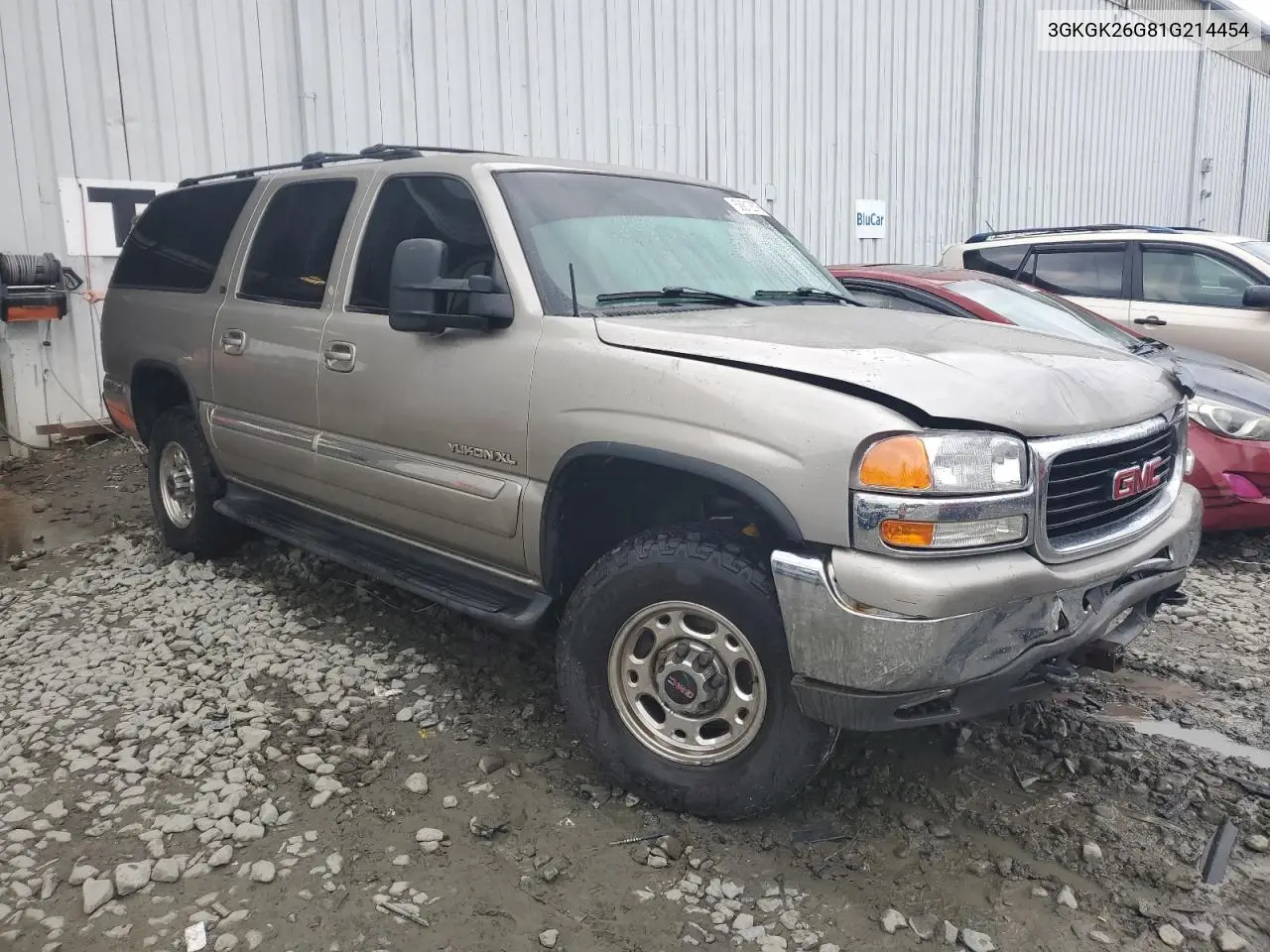 2001 GMC Yukon Xl K2500 VIN: 3GKGK26G81G214454 Lot: 58812875