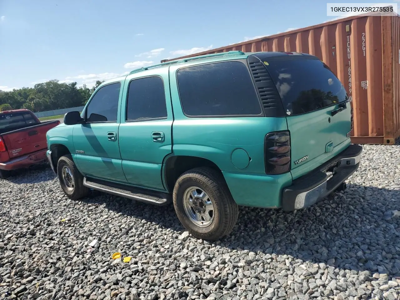 2003 GMC Yukon VIN: 1GKEC13VX3R275535 Lot: 56593705
