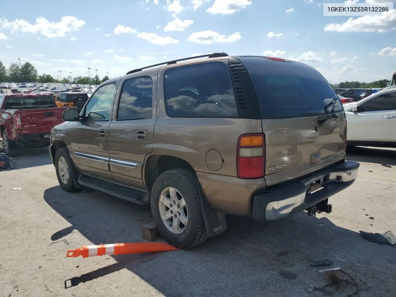 2003 GMC Yukon VIN: 1GKEK13Z53R132286 Lot: 62592485
