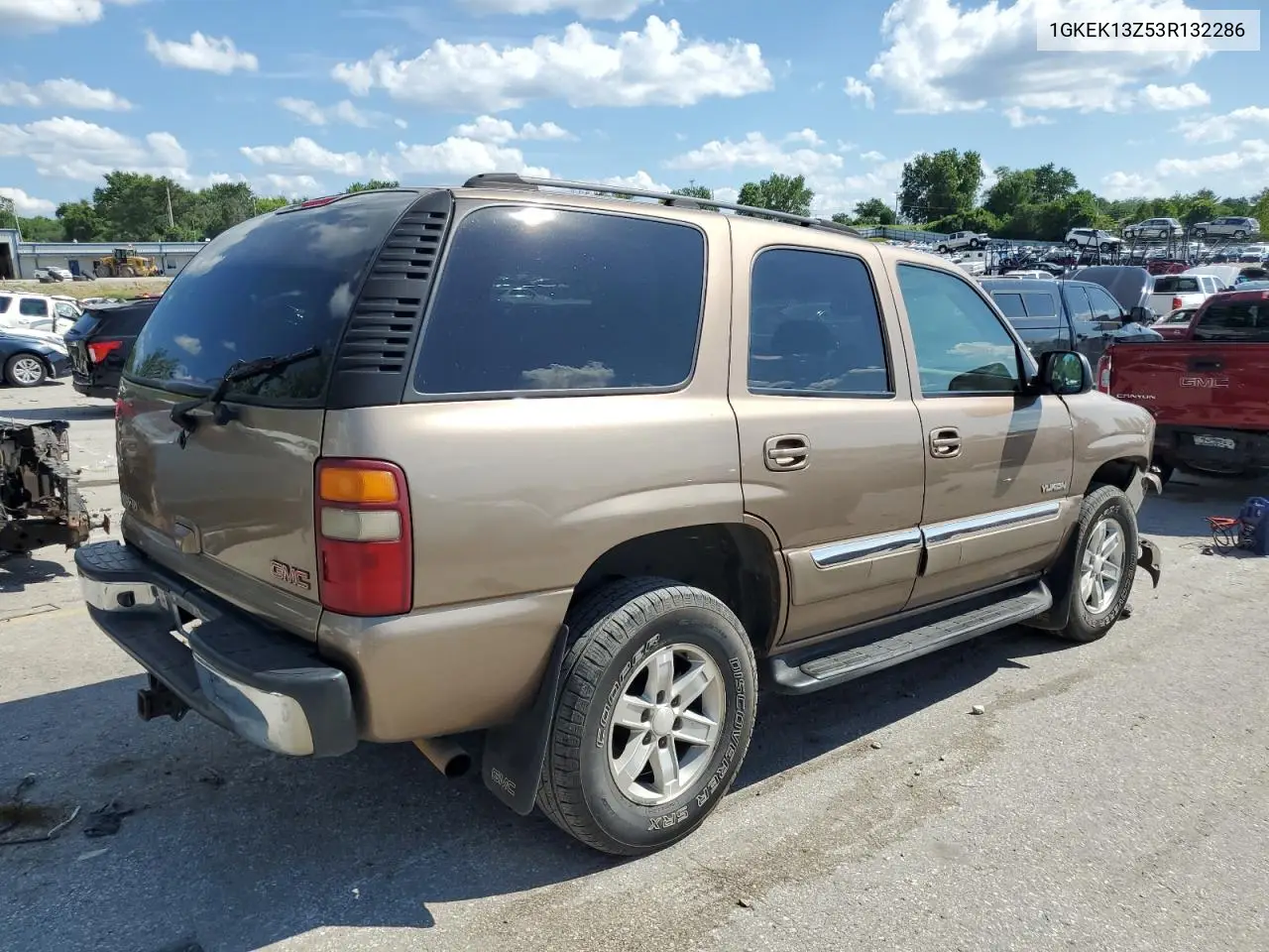 2003 GMC Yukon VIN: 1GKEK13Z53R132286 Lot: 62592485