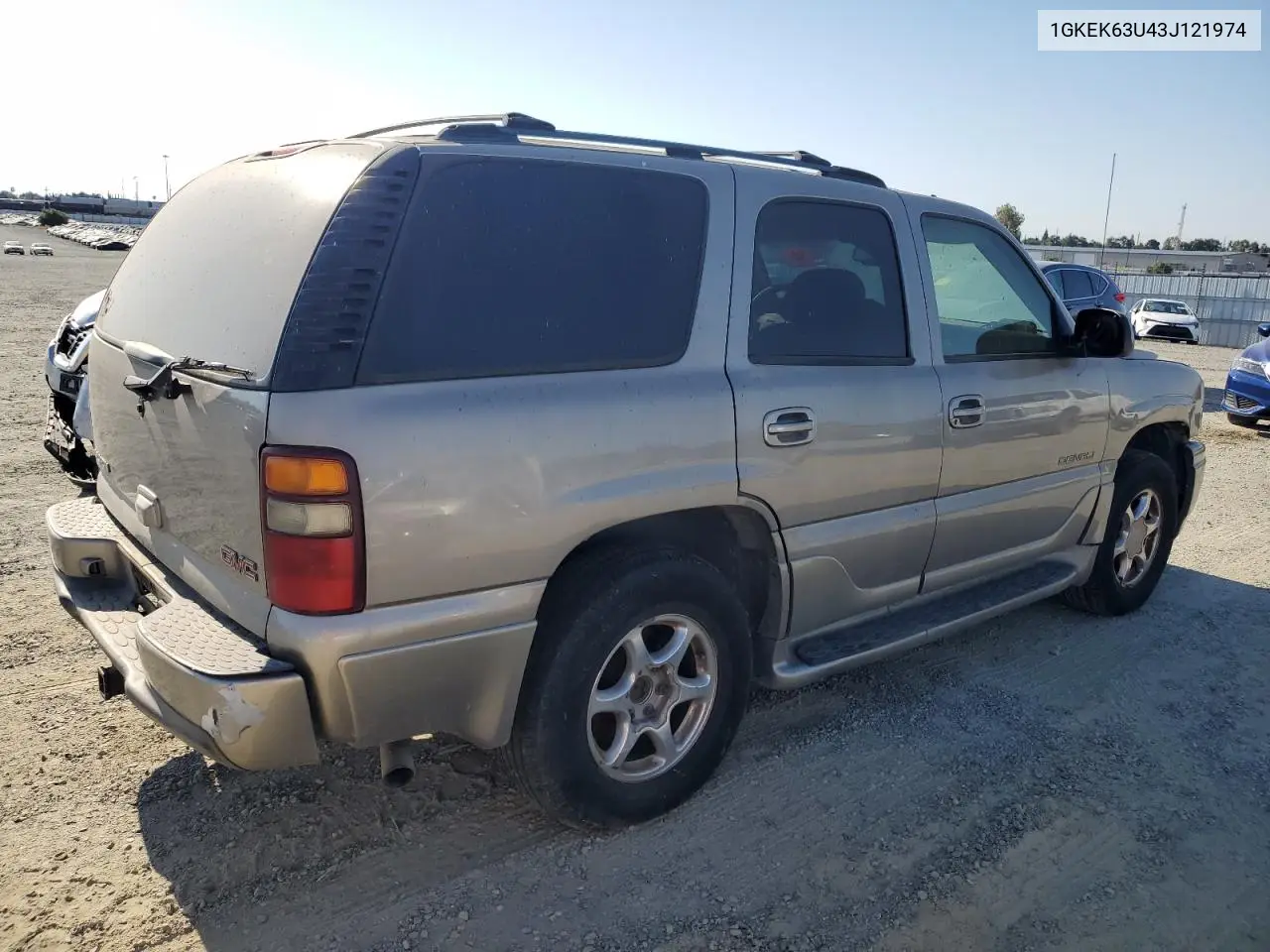2003 GMC Yukon Denali VIN: 1GKEK63U43J121974 Lot: 63087075