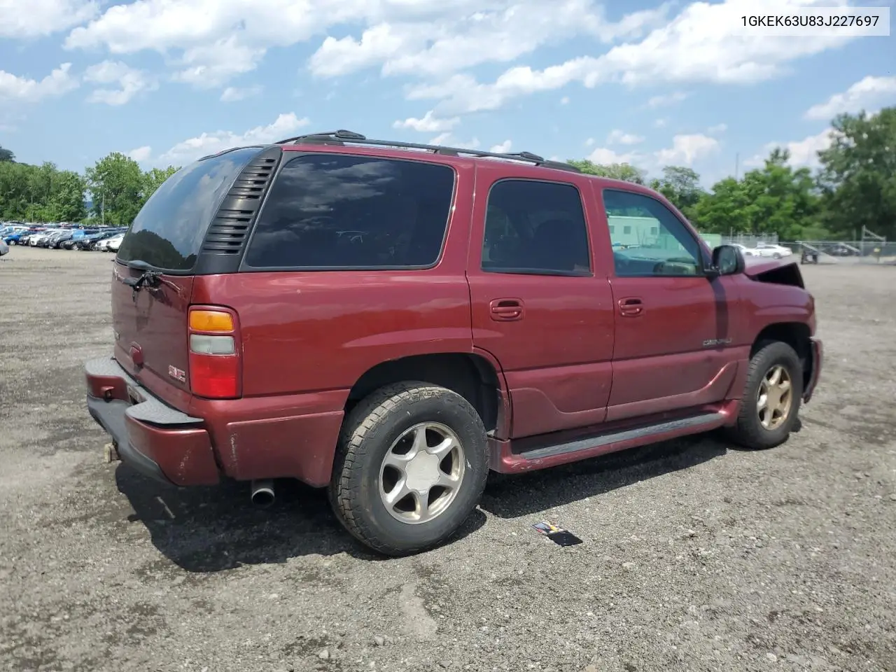 2003 GMC Yukon Denali VIN: 1GKEK63U83J227697 Lot: 63316555