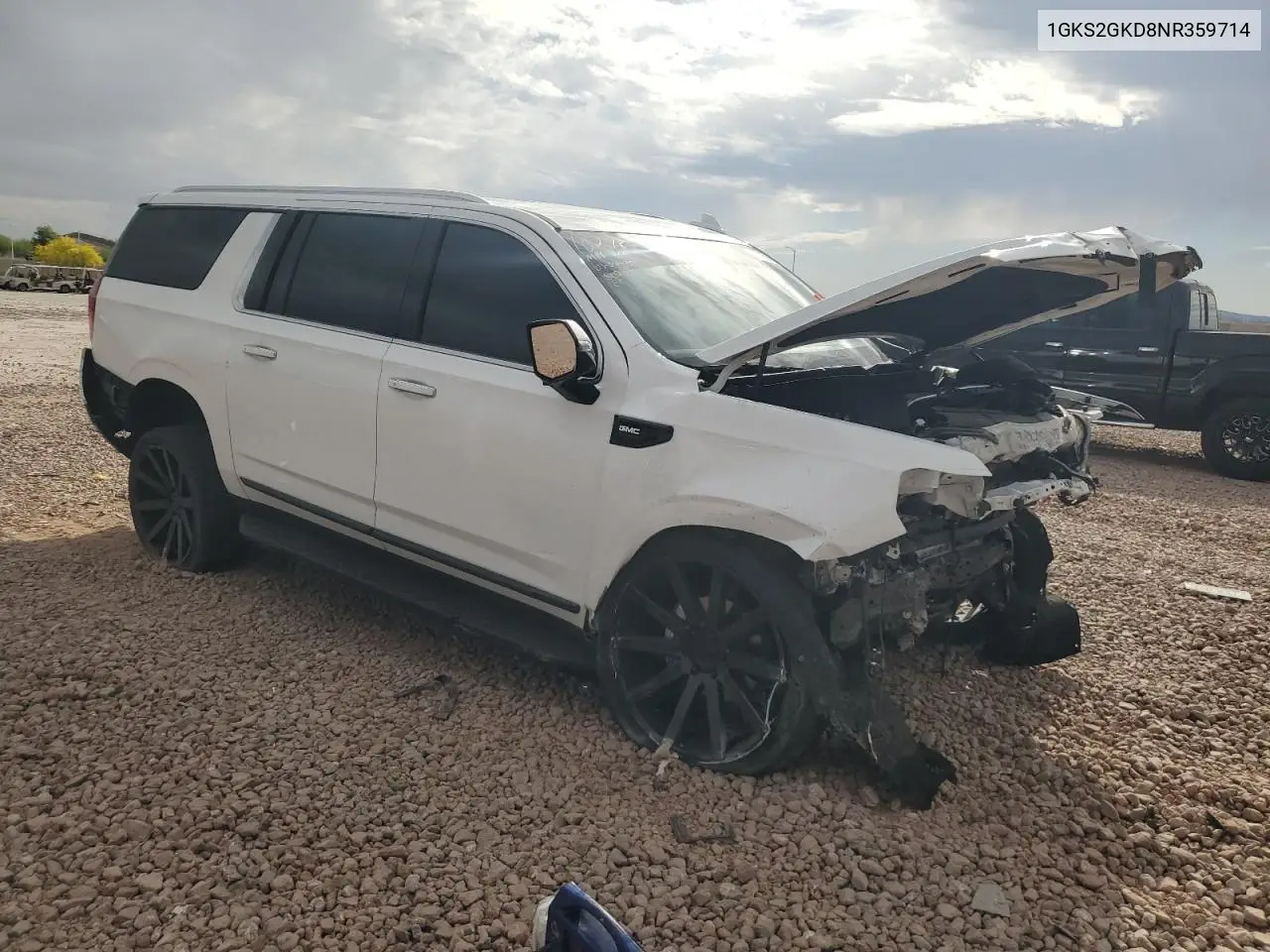 2022 GMC Yukon Xl K1500 Slt VIN: 1GKS2GKD8NR359714 Lot: 51015965
