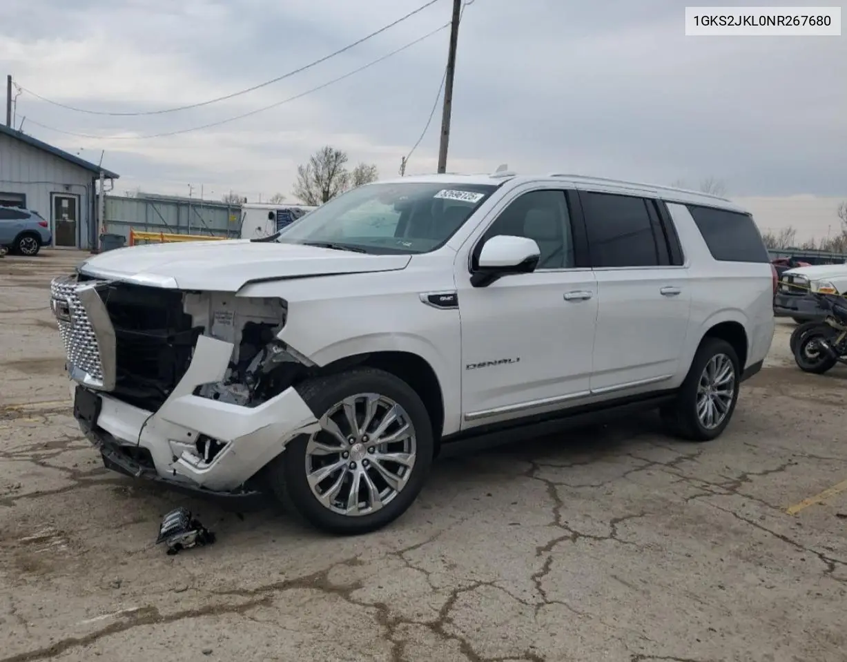 2022 GMC Yukon Xl Denali VIN: 1GKS2JKL0NR267680 Lot: 52696125