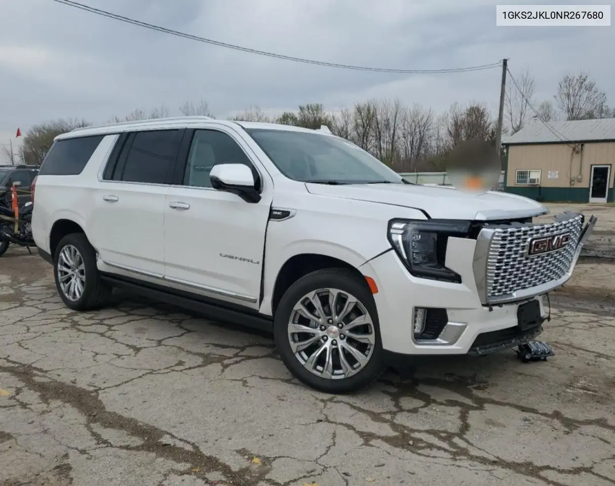 2022 GMC Yukon Xl Denali VIN: 1GKS2JKL0NR267680 Lot: 52696125