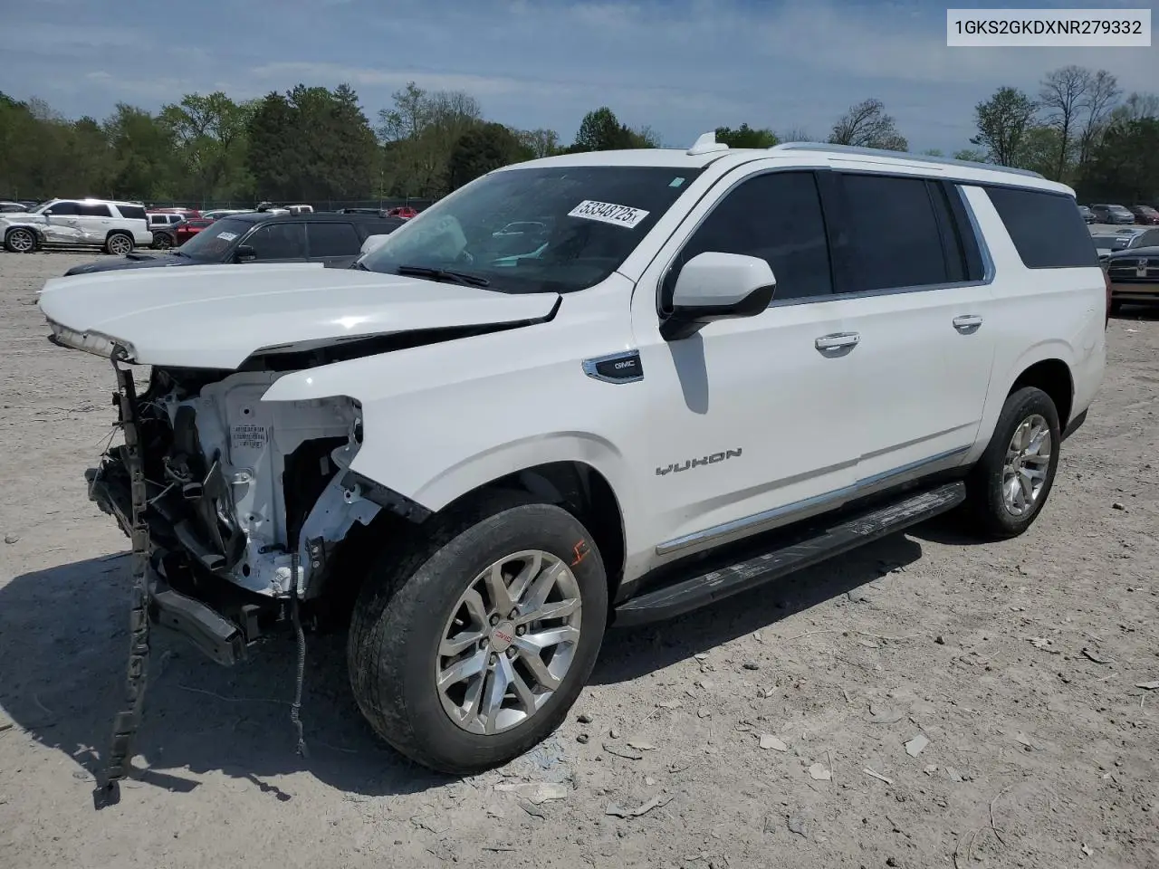 2022 GMC Yukon Xl K1500 Slt VIN: 1GKS2GKDXNR279332 Lot: 53348725